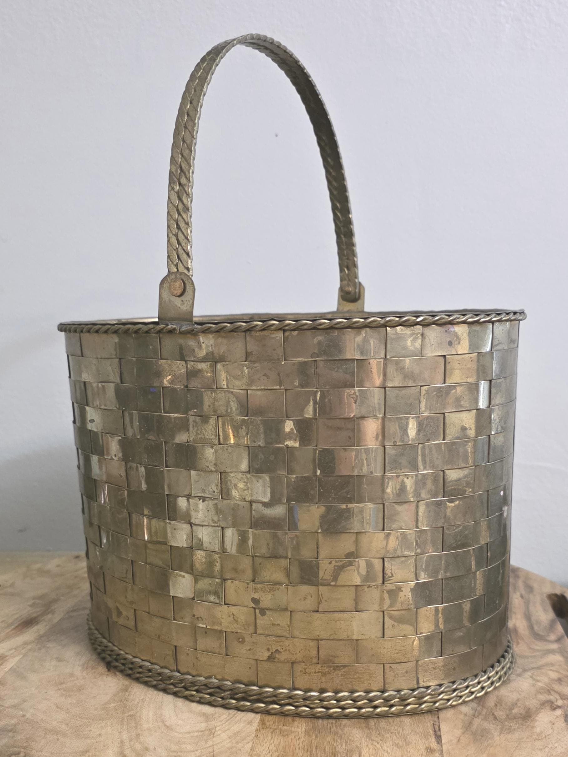 Vintage Brass Basket - Thumbnail 6
