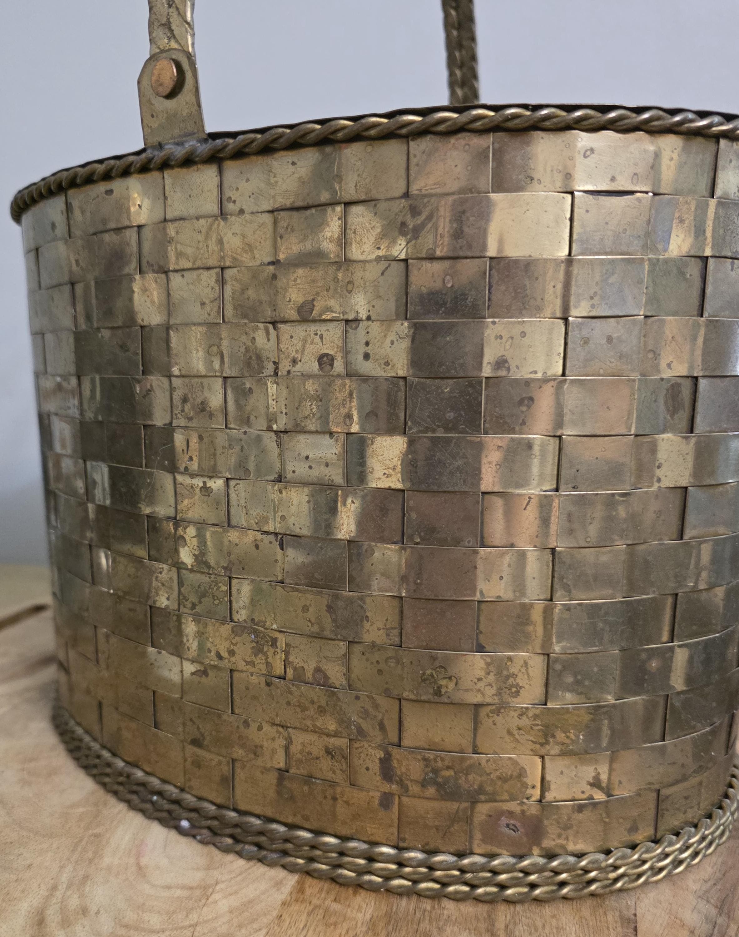 Vintage Brass Basket - Thumbnail 2