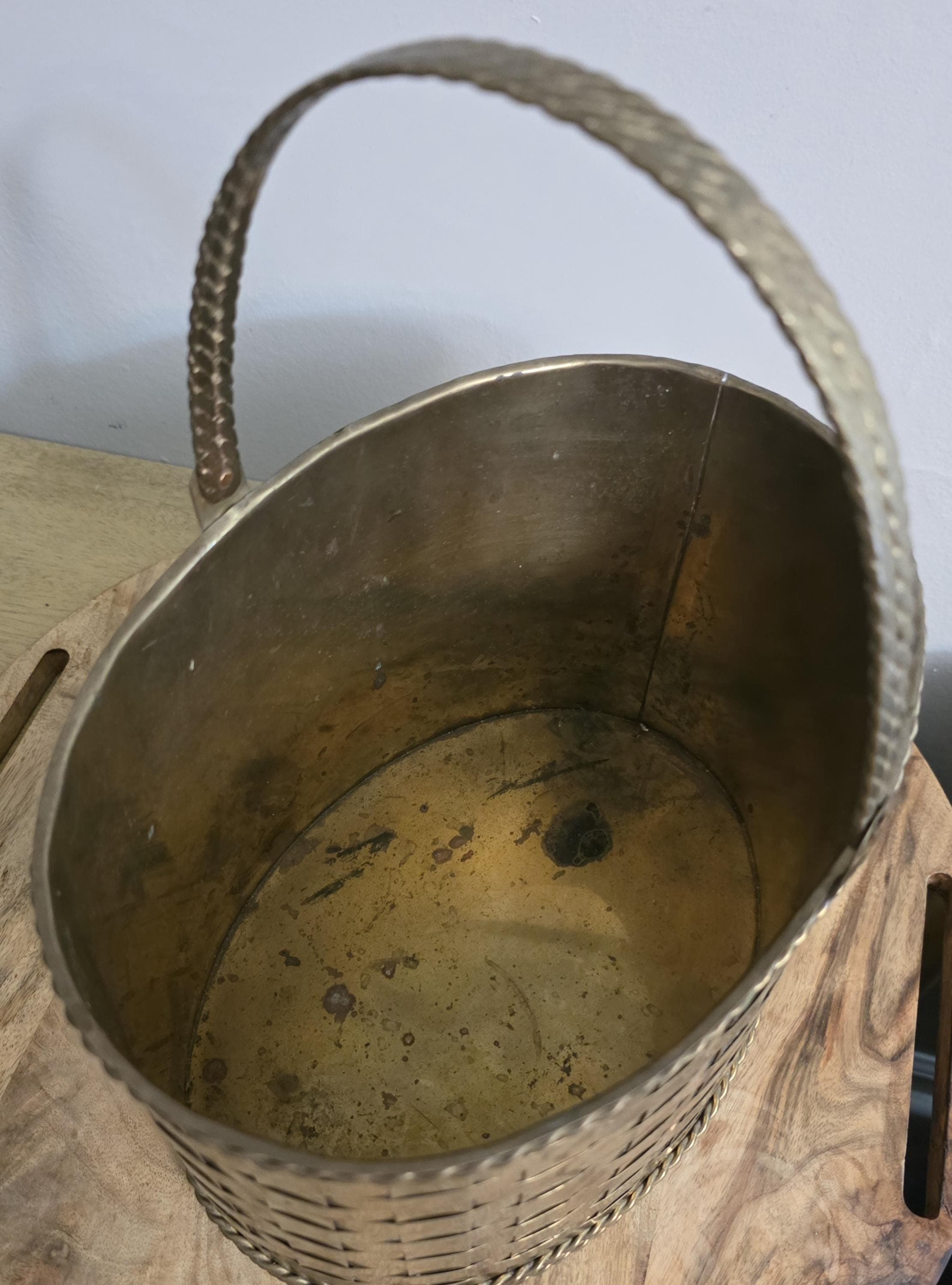 Vintage Brass Basket - Thumbnail 4