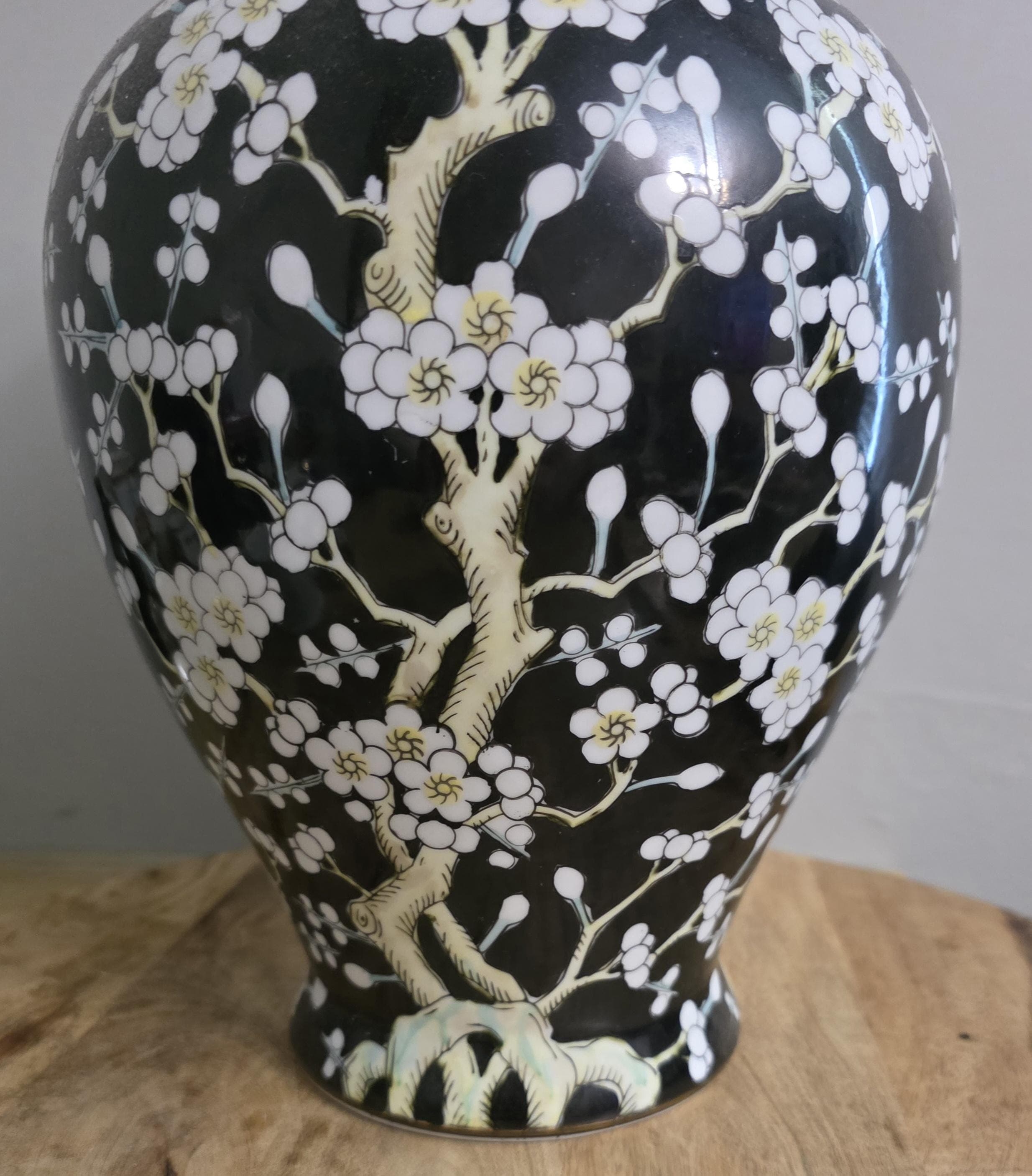 Vintage Chinese Black Ginger for Lamp Base - Thumbnail 4