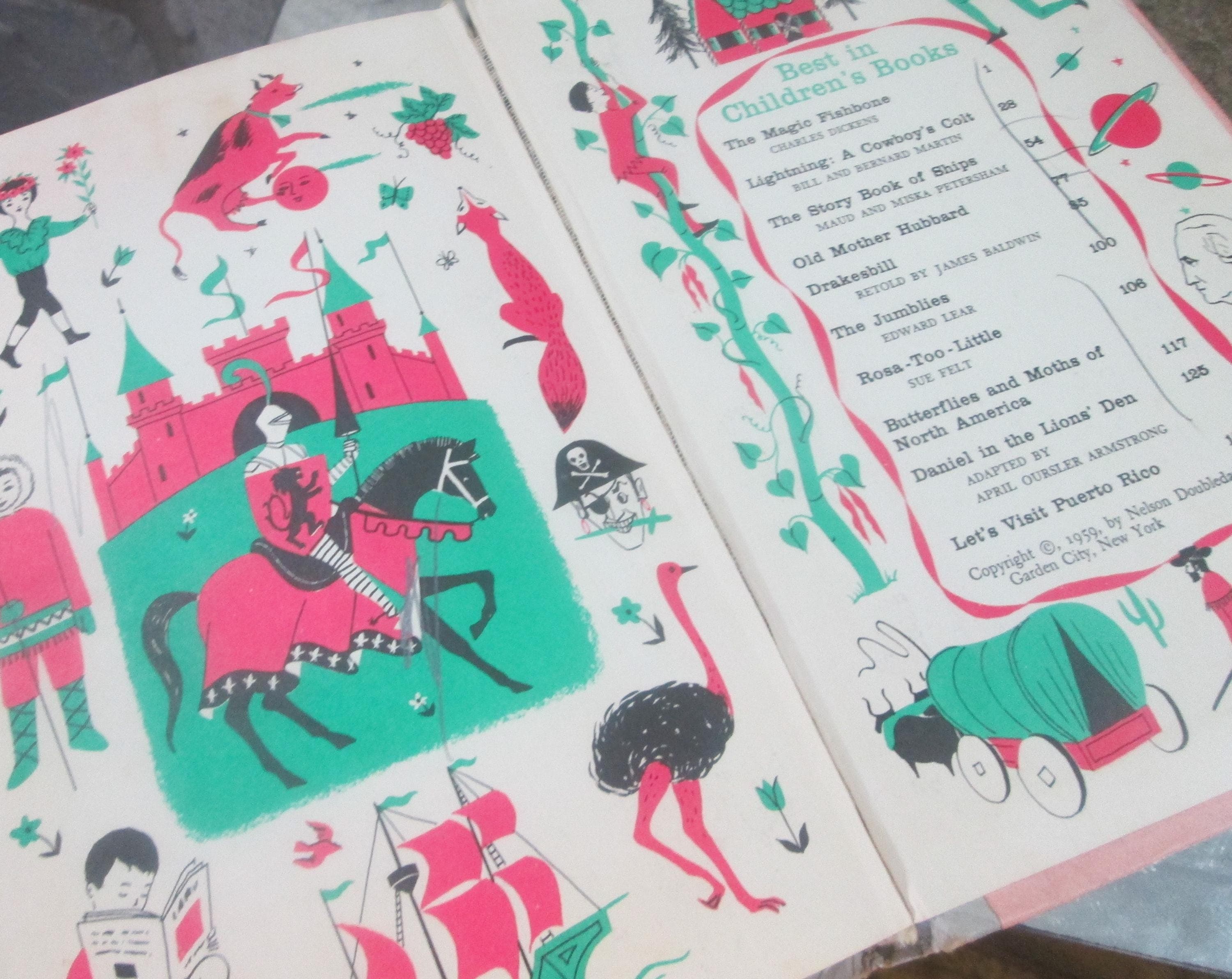 Vintage Children's Book, 1963 Compilation, Embossed Cover - Thumbnail 5