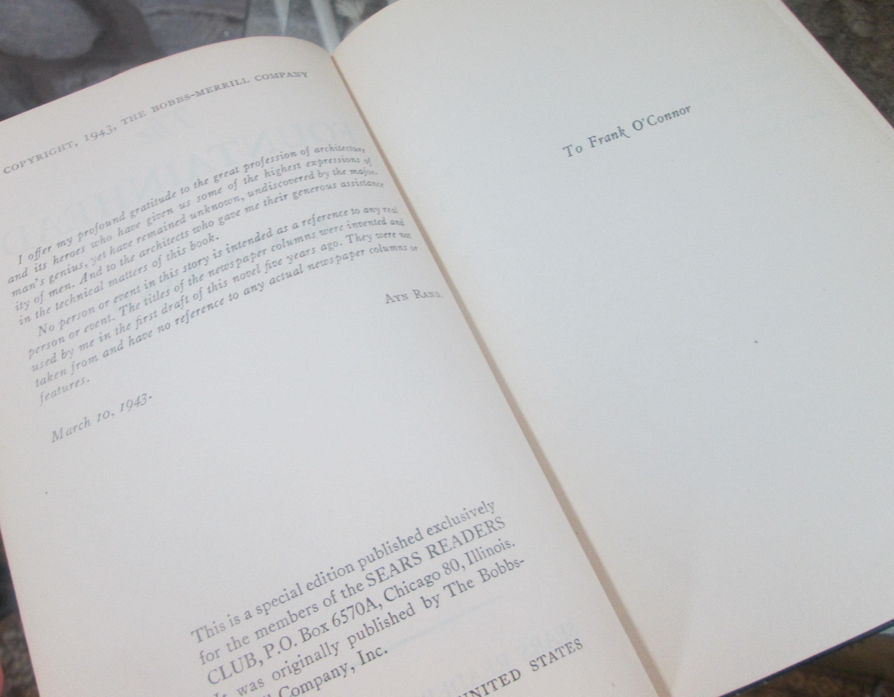 The Fountainhead by Ayn Rand, Vintage Book, 1943 - Thumbnail 4