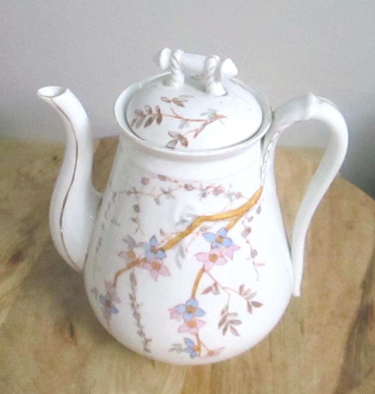 Vintage Ironstone Floral Tea Pot - Thumbnail 3