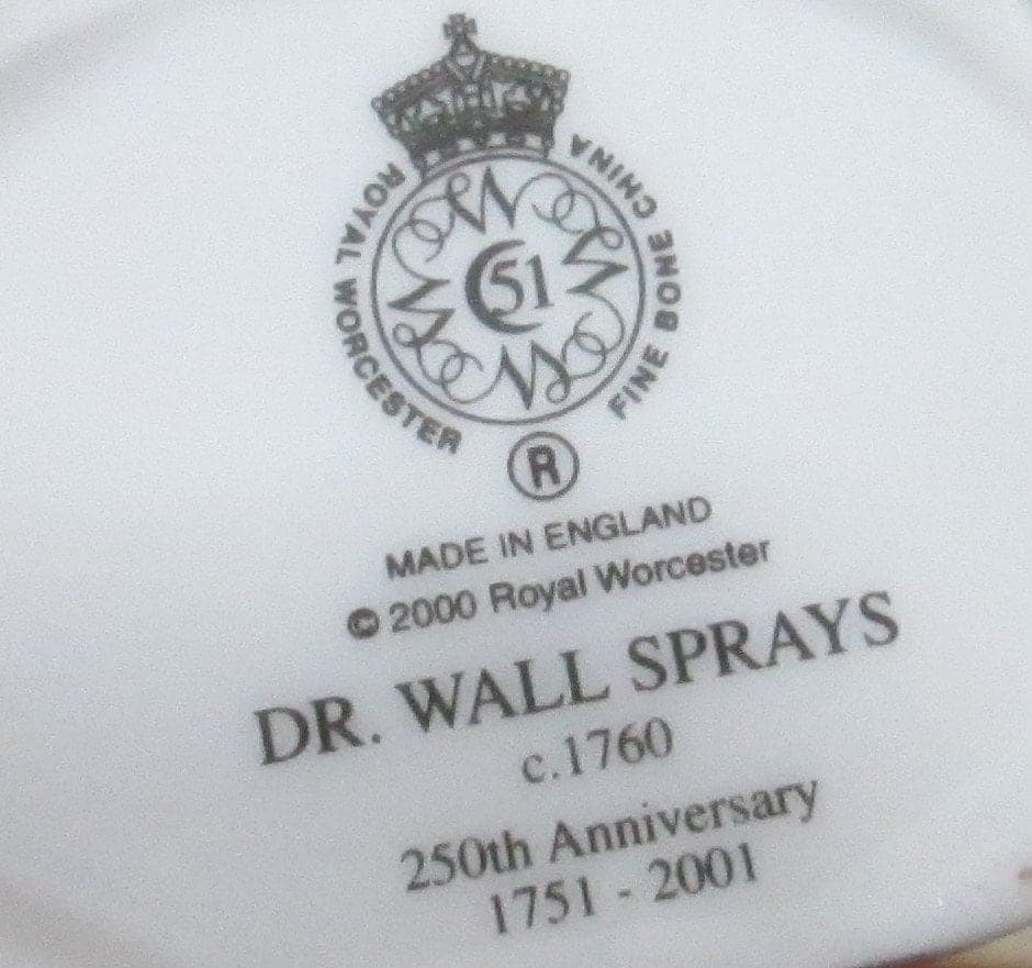 Vintage Royal Worchester Dr. Wall Sprays 250th Anniversary Creamer - Thumbnail 3