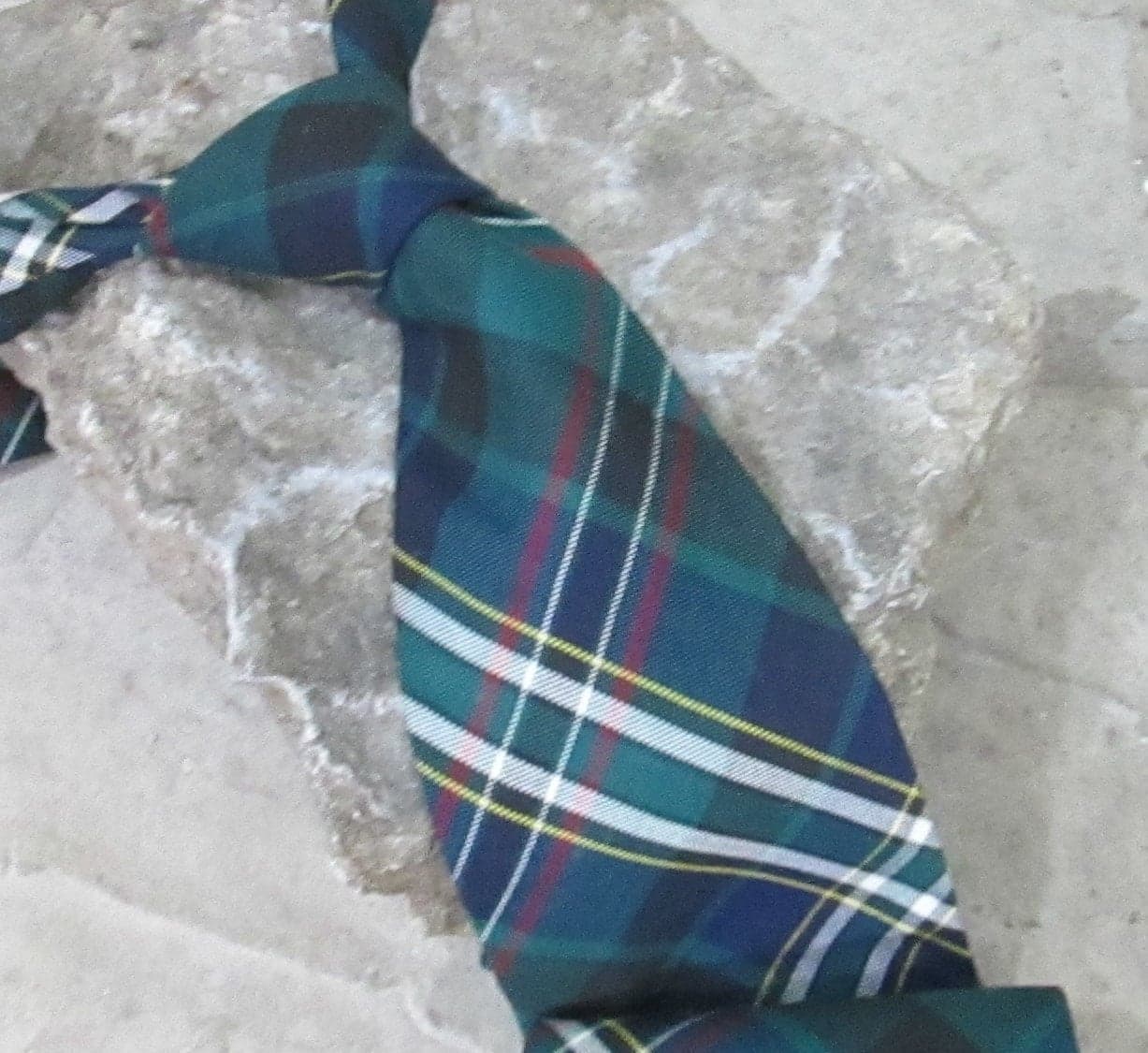 Vintage Pendleton Green Plaid Cotton Necktie
