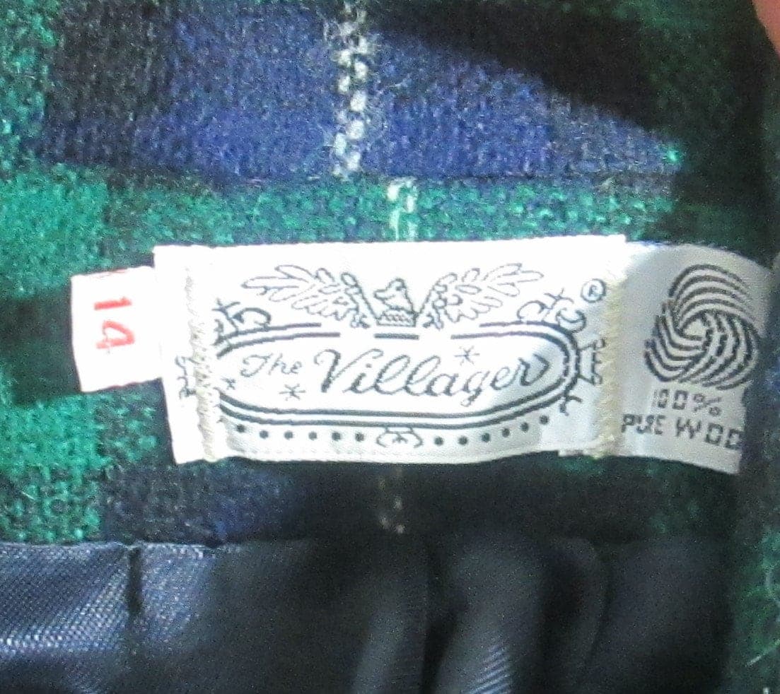 Vintage The Villager Green Plaid Wool Blazer - Thumbnail 3
