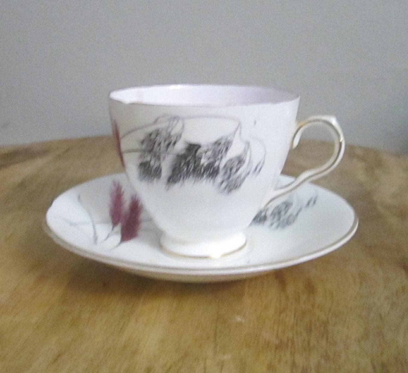 Vintage Old Royal Bown China Willow Pattern Cup and Saucer