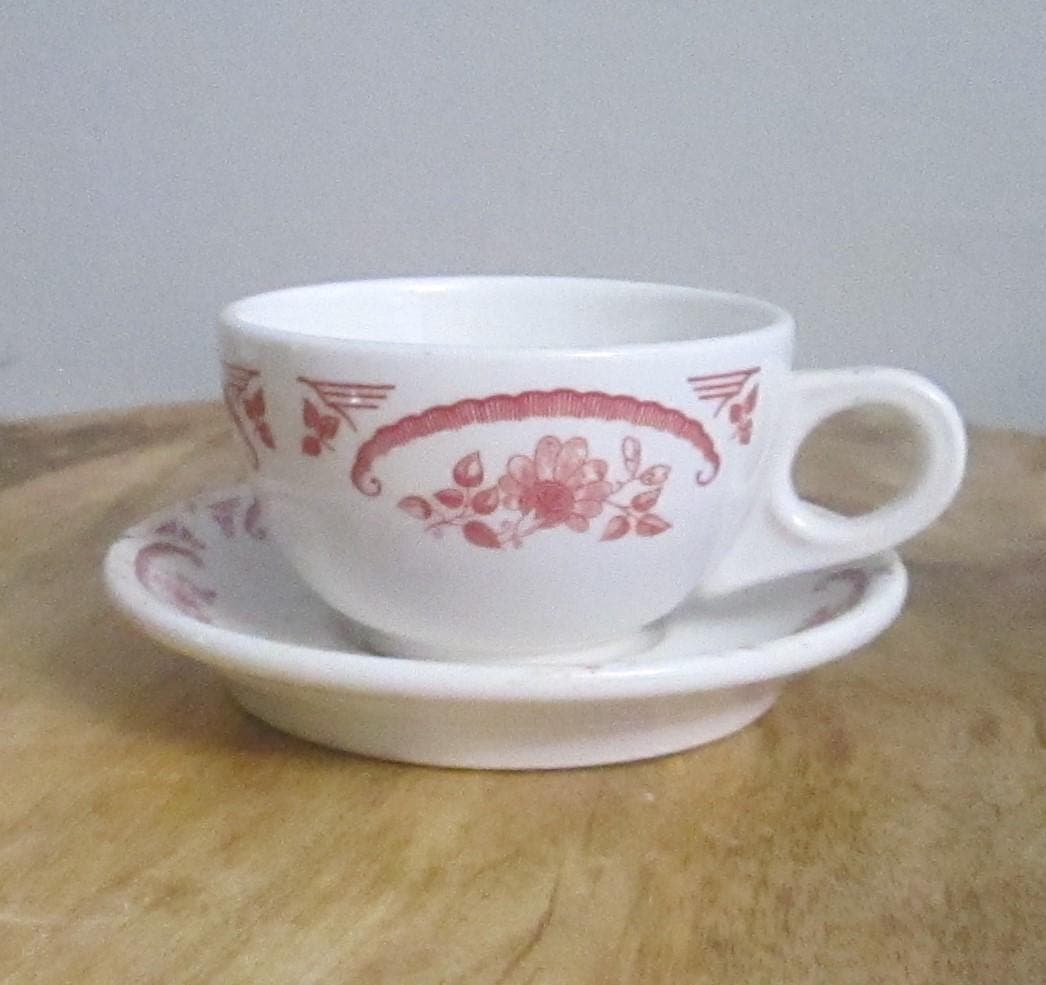 Vintage Homer Laughlin Chardon Rose Pattern Cup and Saucer