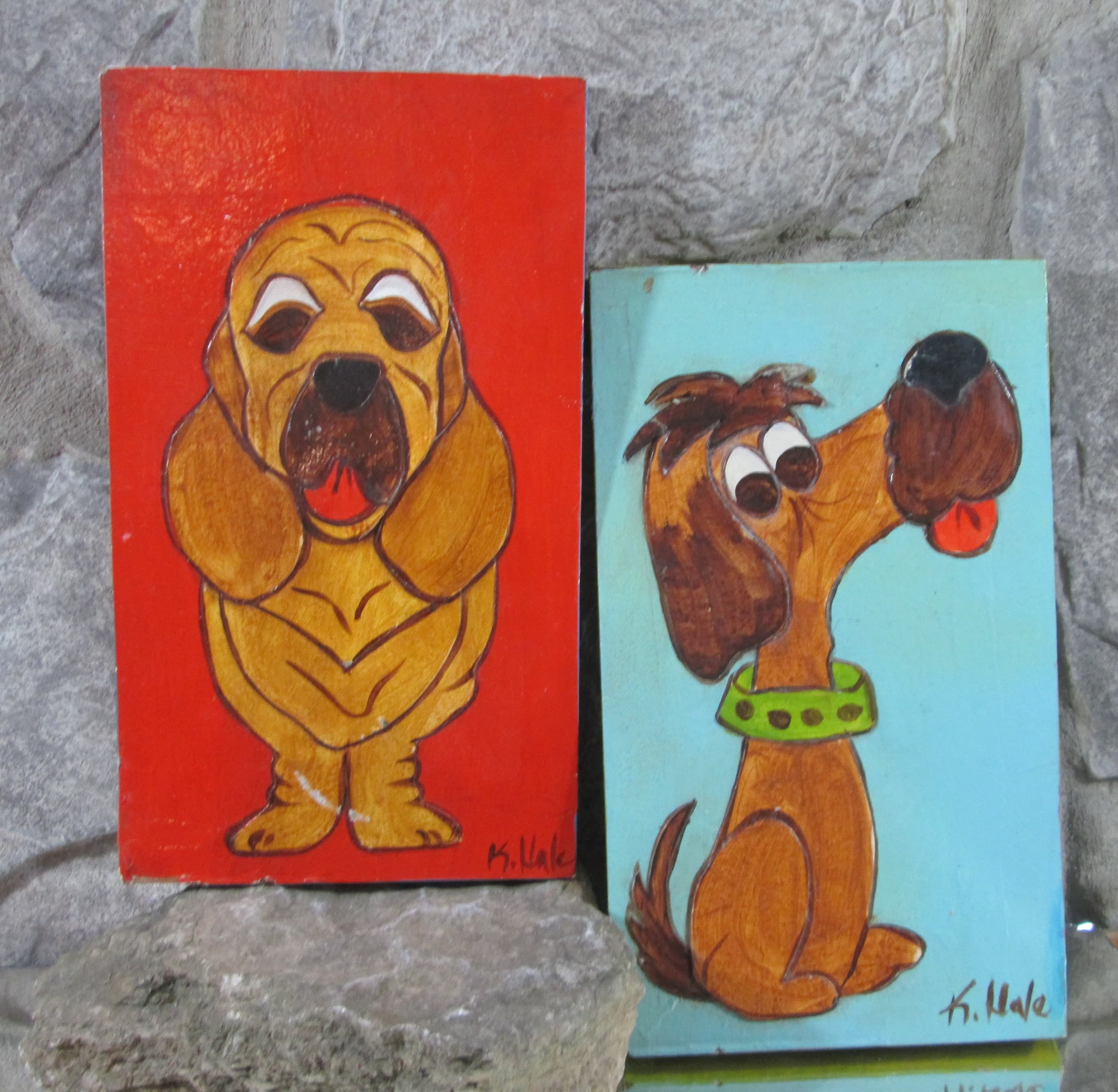 Vintage K. Hale Paper Mache Dog Pictures