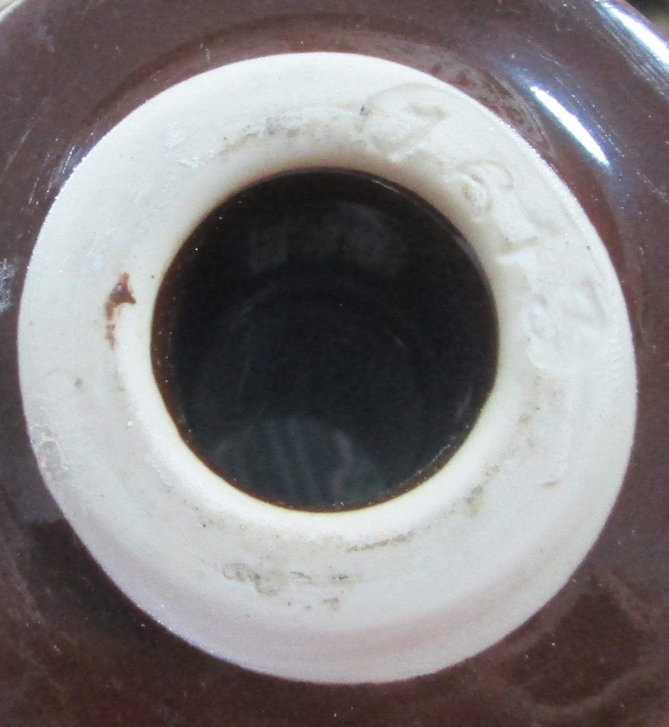 Vintage Brown Glaze Pottery Insulator - Thumbnail 2