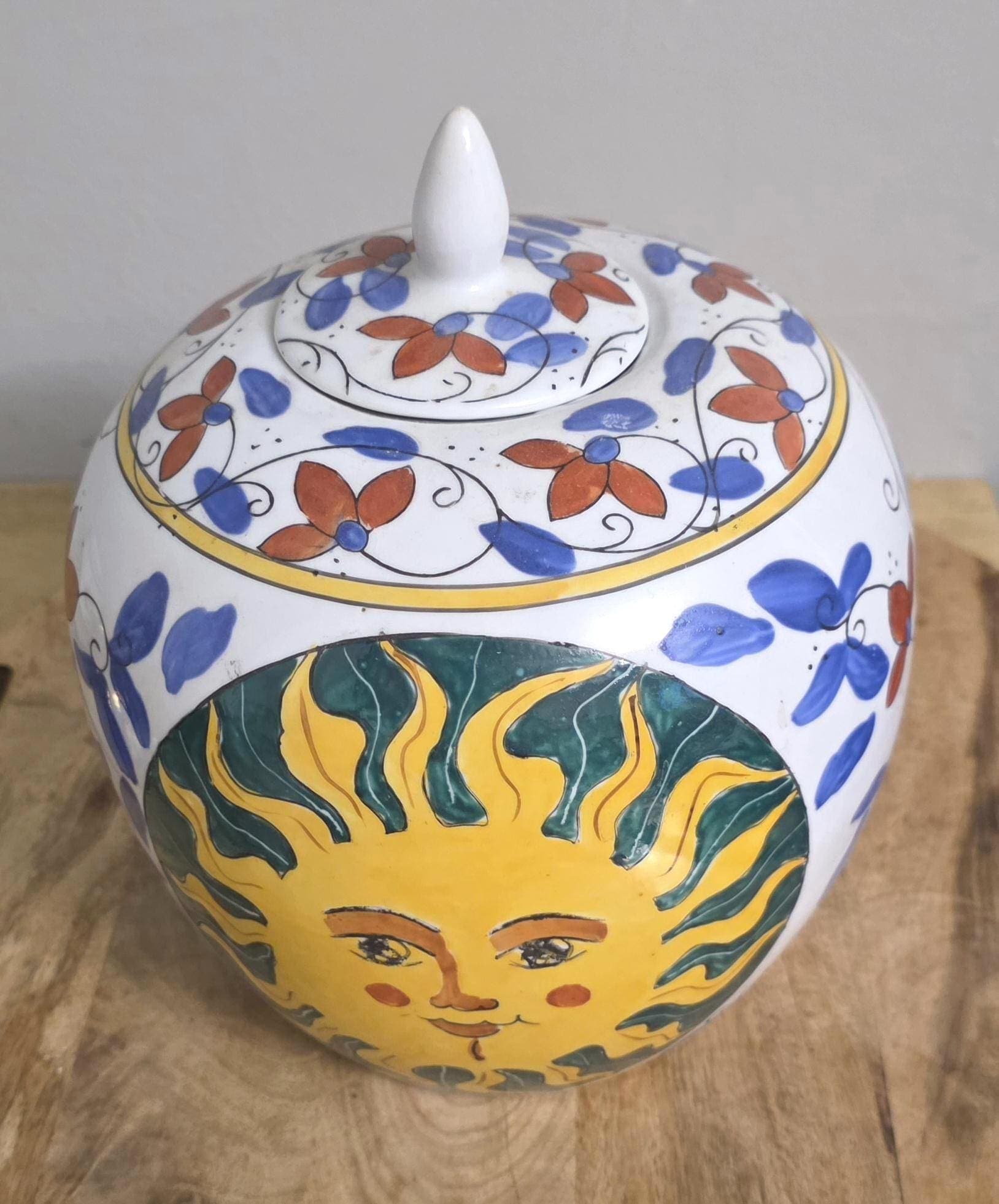 Vintage Sun Design Chinese Ginger Jar - Thumbnail 4
