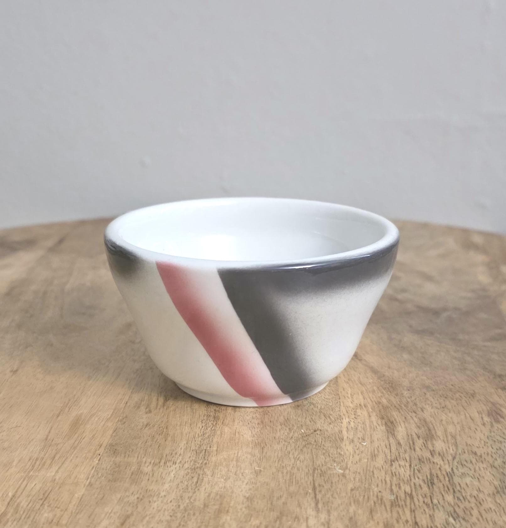 Vintage Jackson China Gray & Pink Airbrush Restaurant Ware Bullion Cup