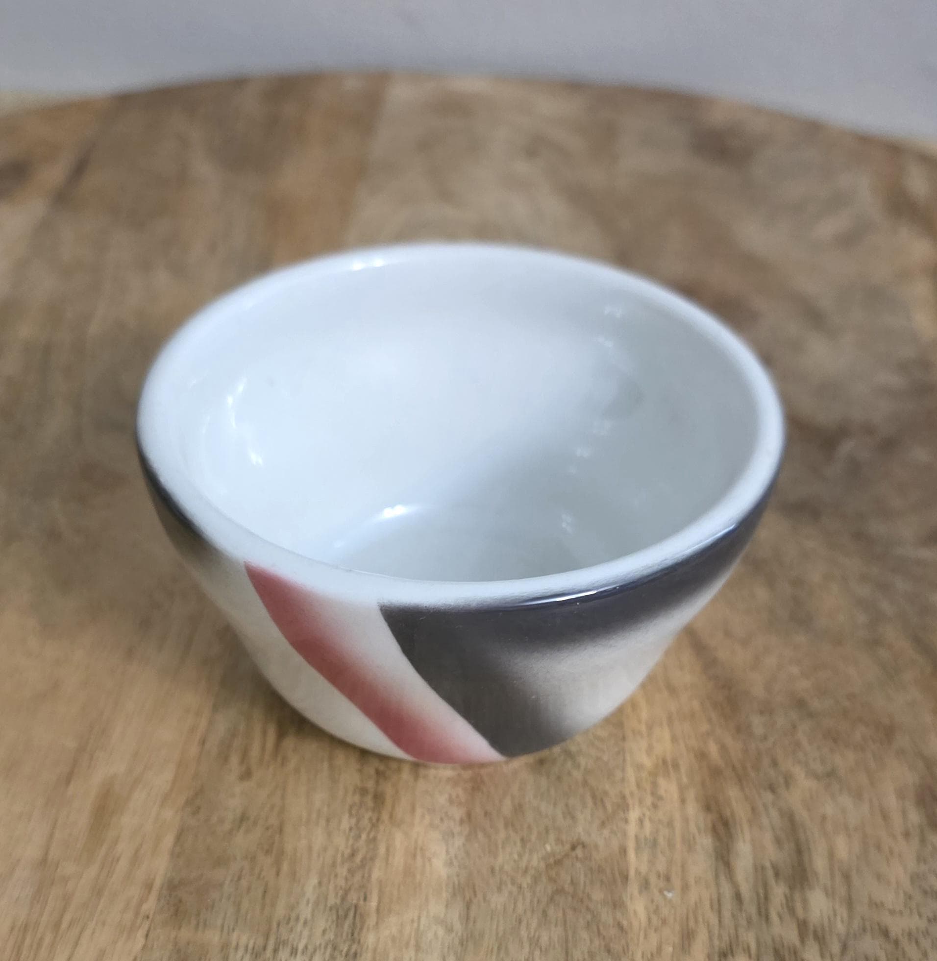 Vintage Jackson China Gray & Pink Airbrush Restaurant Ware Bullion Cup - Thumbnail 3