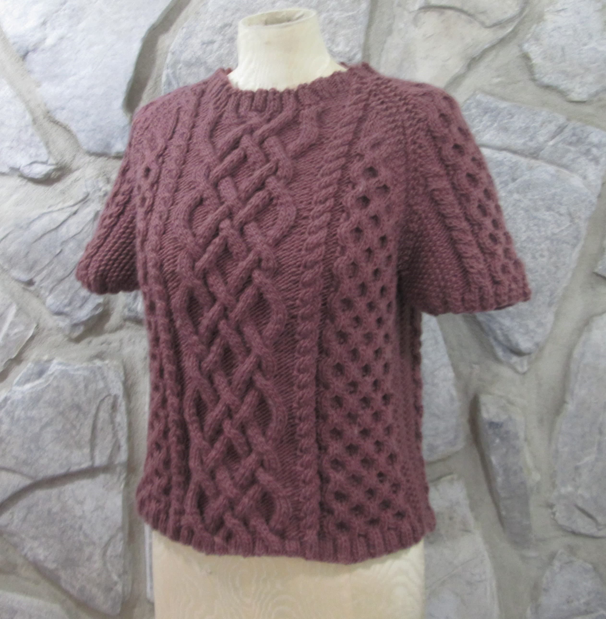 Handmade Merino Cashmere Wool Celtic Knot Irish Knit Aran Fisherman Sweater