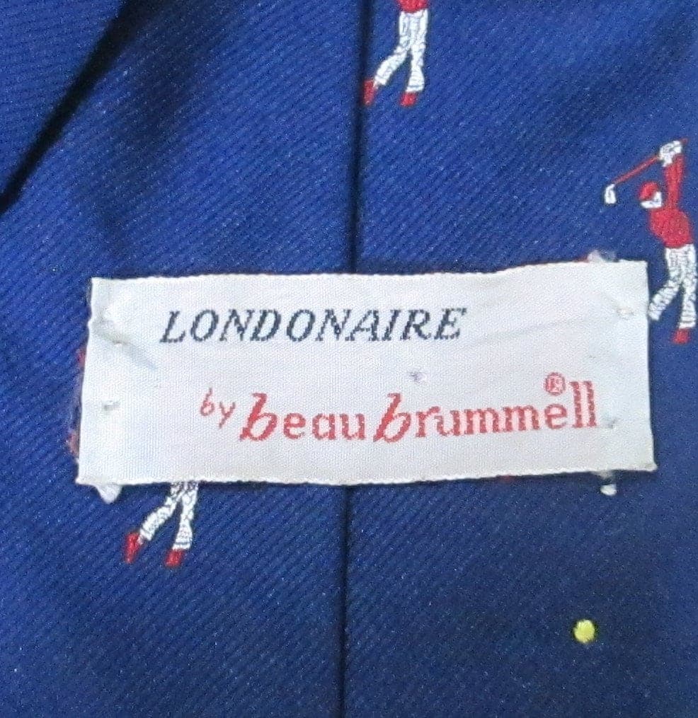 Vintage 1960's Londonaire by Beau Brummell Golf Theme Necktie - Thumbnail 2