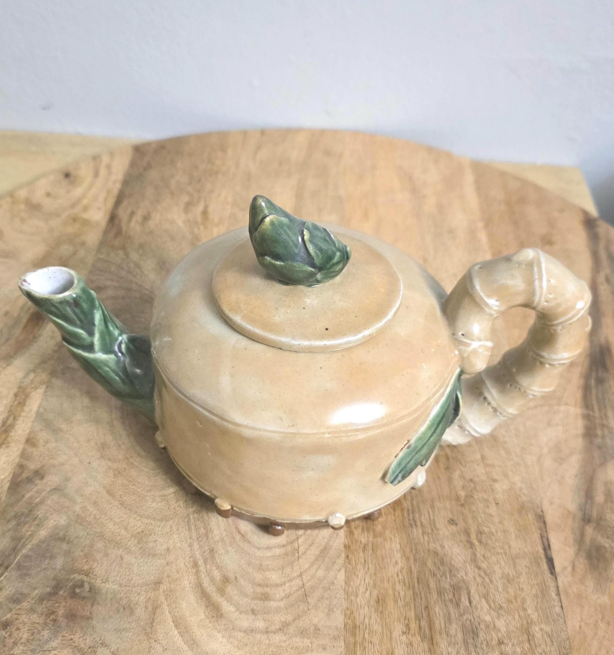 Vintage Chinese Pottery Clay Teapot - Thumbnail 4