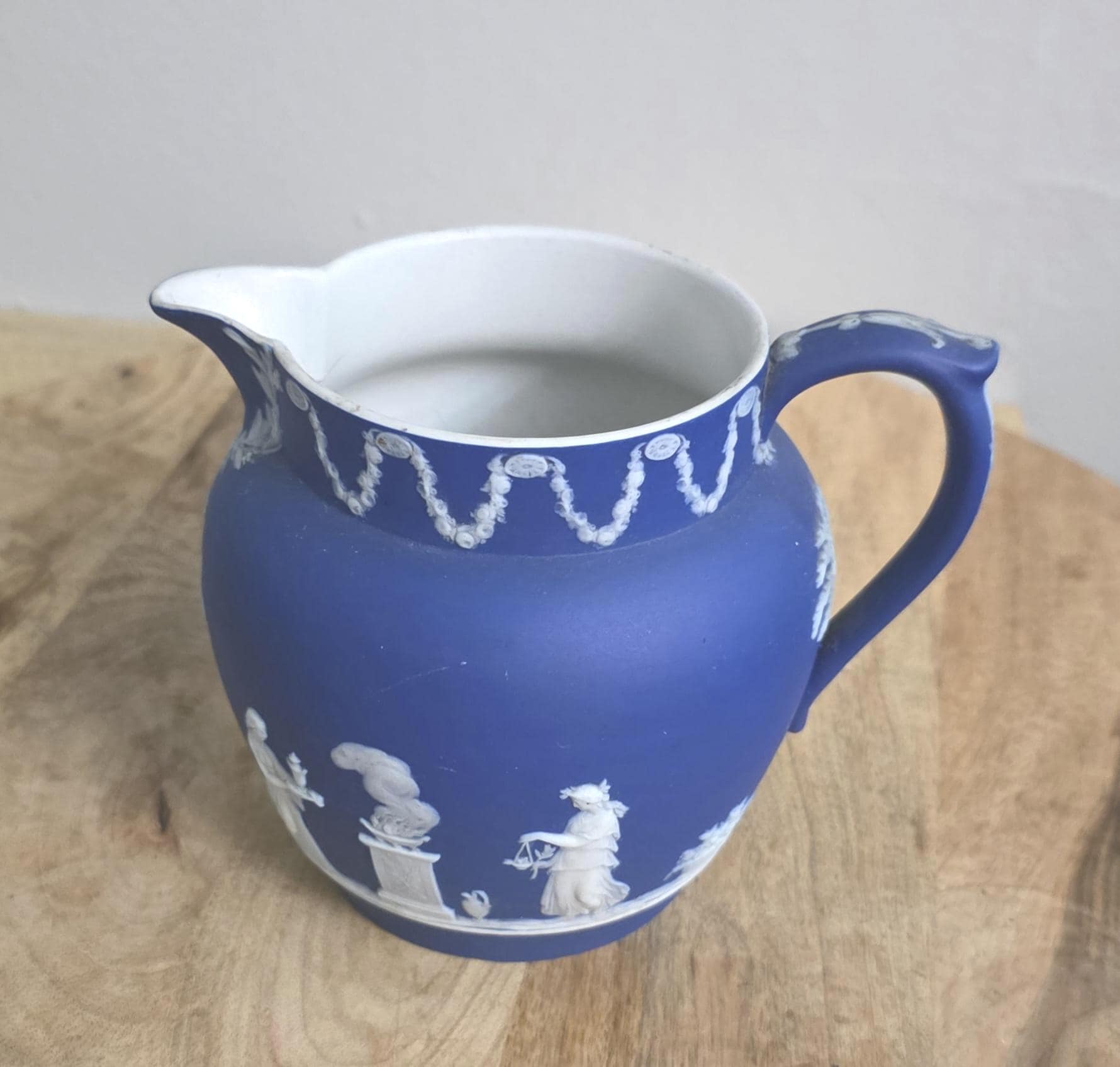 Antique Wedgwood Cobalt Dip Pitcher - Thumbnail 3