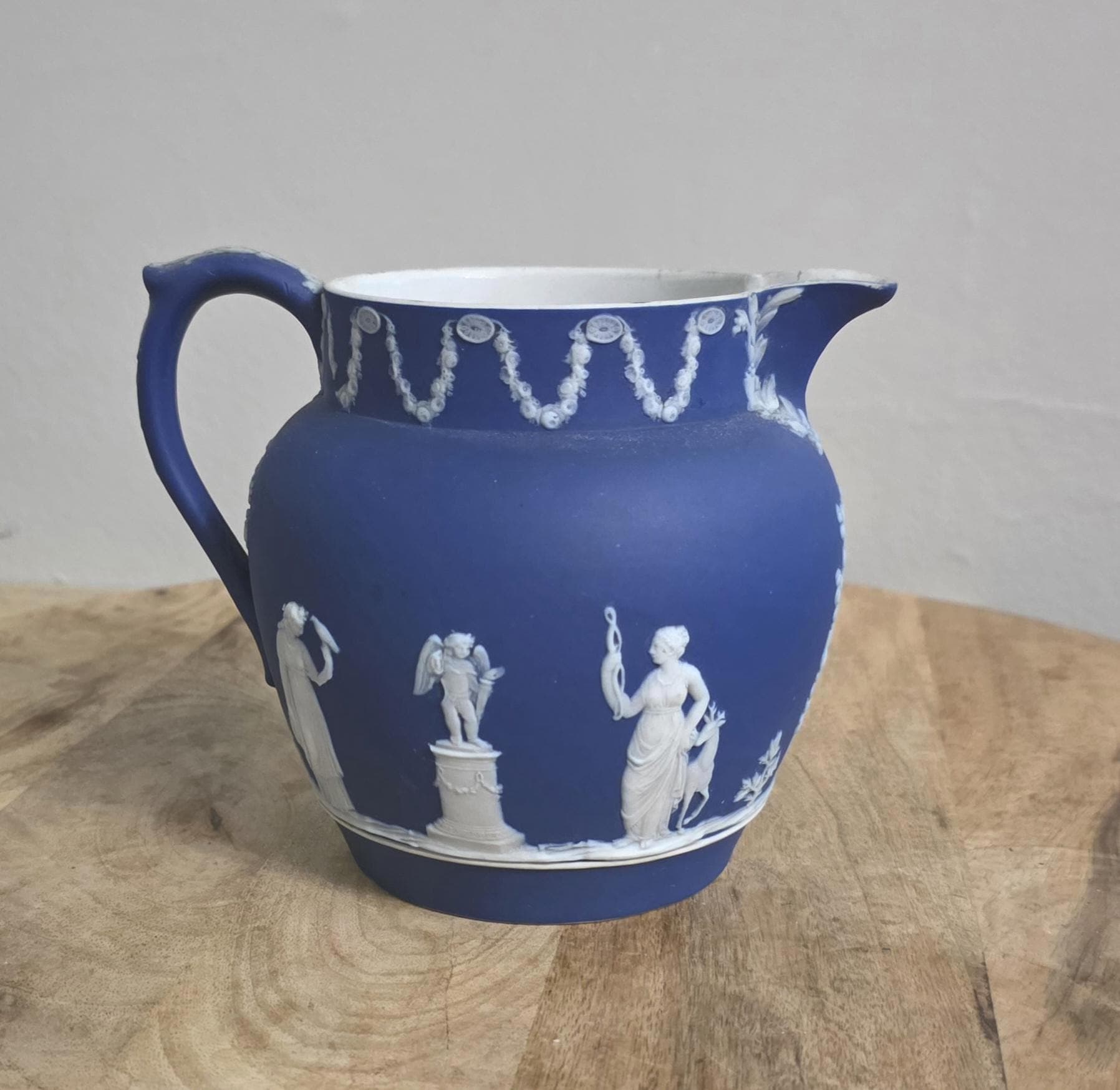 Antique Wedgwood Cobalt Dip Pitcher - Thumbnail 2
