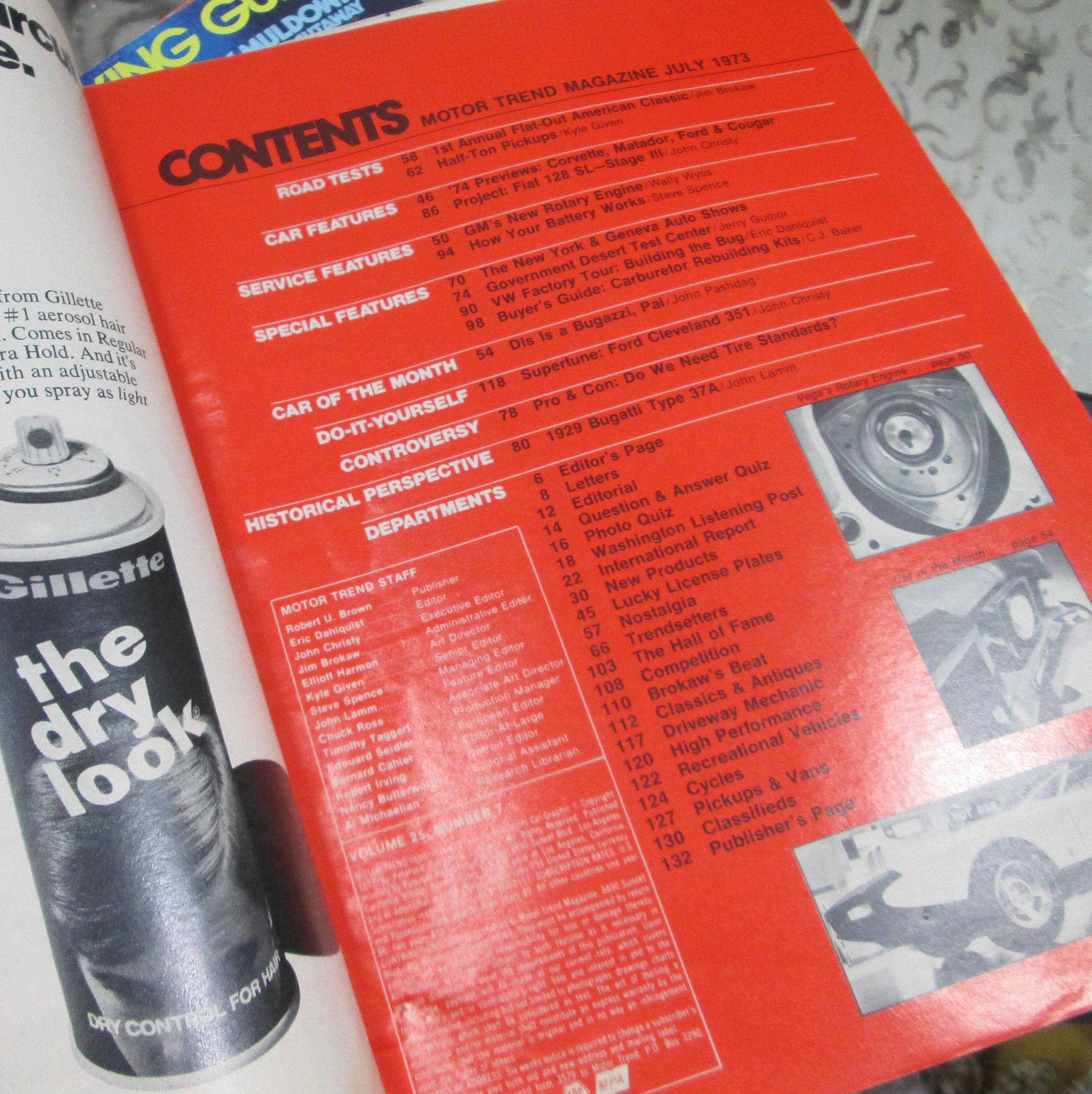 Vintage Motor Trend Magazine, July 1973, Vega, Matador, Cougar - Thumbnail 2