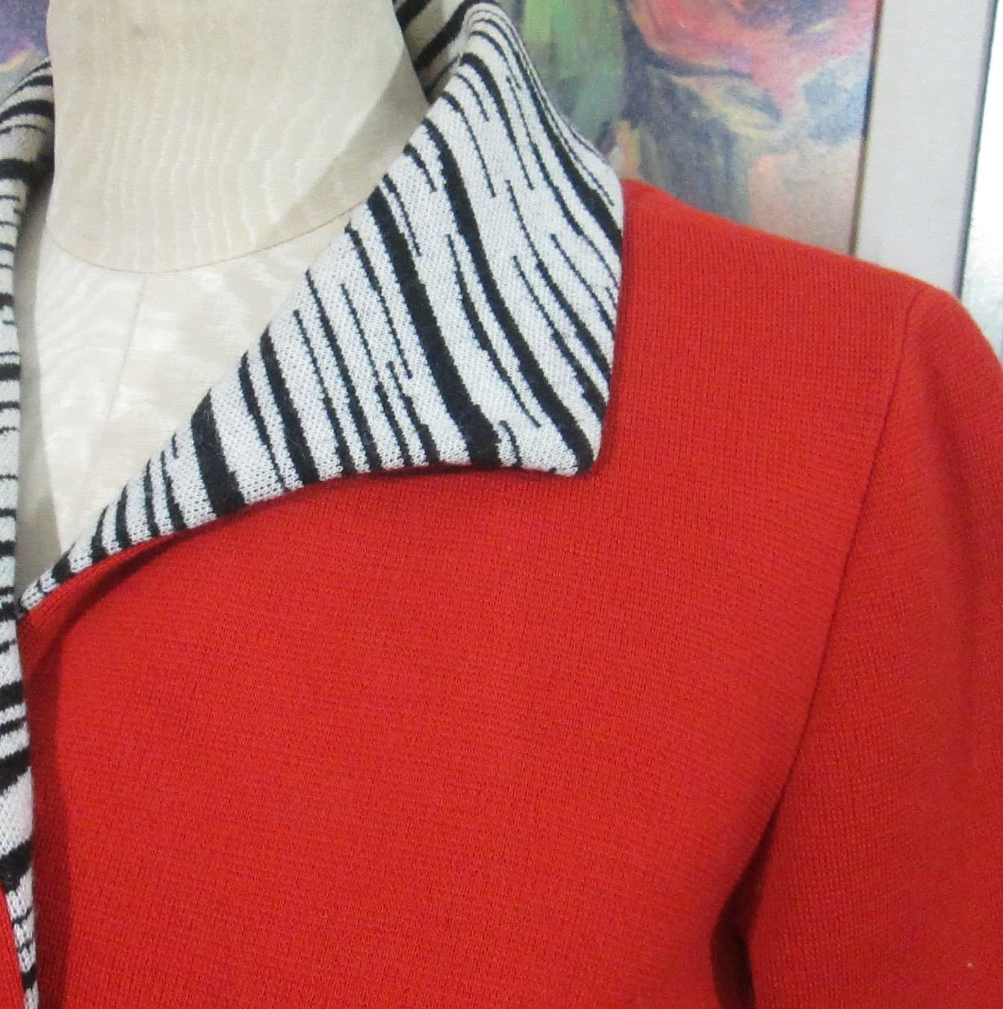 Vintage 1960's Kimberly Knits Zebra Print Jacket as seen in Mad Men - Thumbnail 3