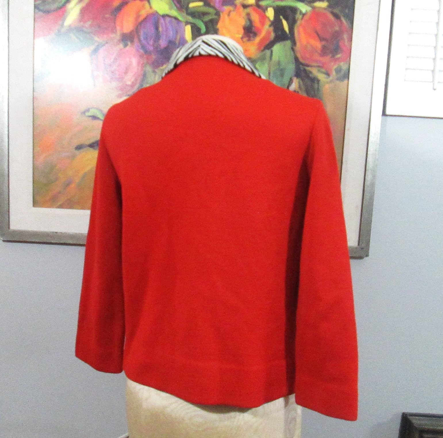 Vintage 1960's Kimberly Knits Zebra Print Jacket as seen in Mad Men - Thumbnail 2