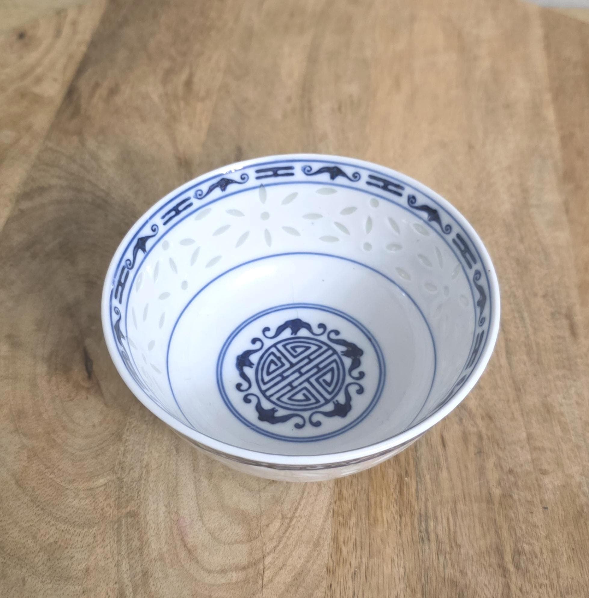 Vintage Chinese Rice Blossom Rice Bowl - Thumbnail 4