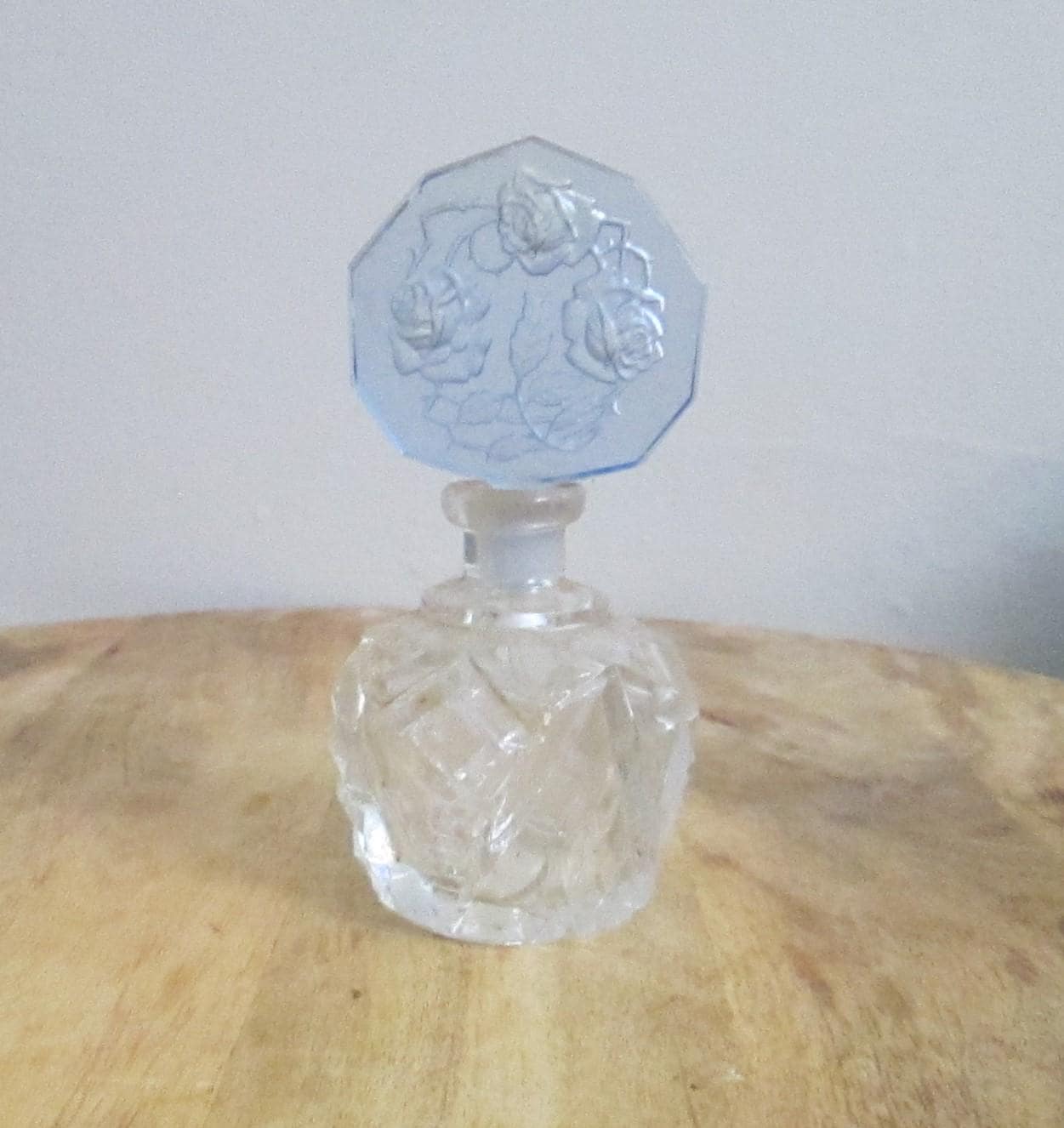 Vintage Morlee Cut Crystal Perfume Bottle with Dauber