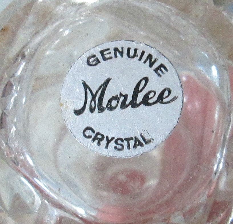Vintage Morlee Cut Crystal Perfume Bottle with Dauber - Thumbnail 4