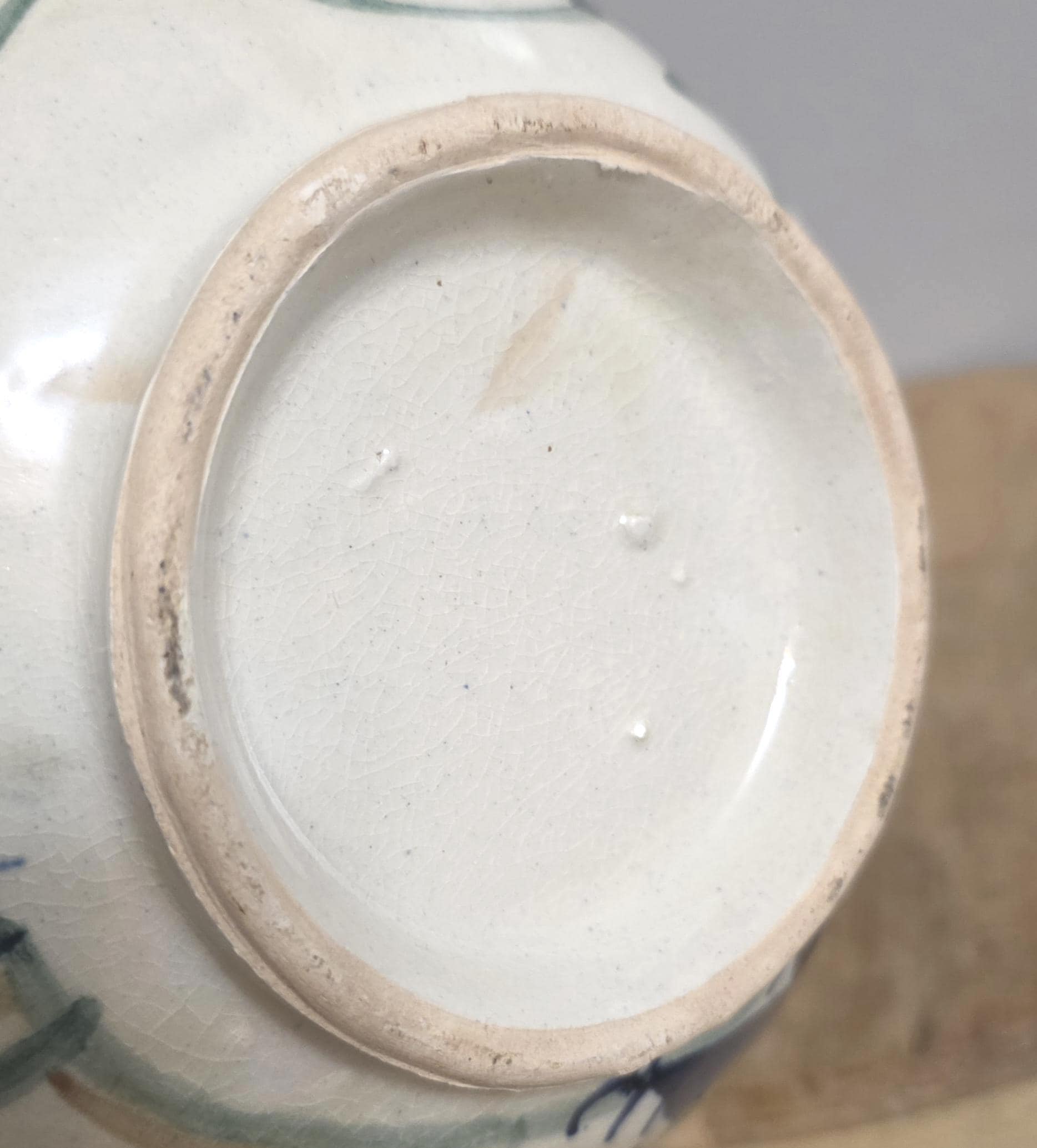 Antique Chinese Pottery Chicken Design Kitchen Bowl - Thumbnail 4