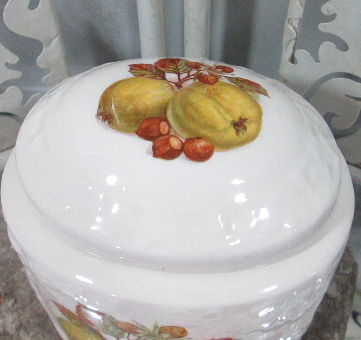 Vintage Mason's Ironstone Pear Design Tea Caddy - Thumbnail 2