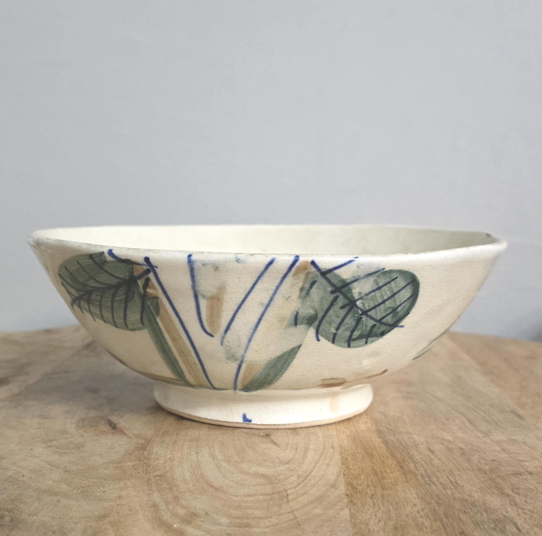 Antique Chinese Pottery Chicken Design Kitchen Bowl - Thumbnail 2