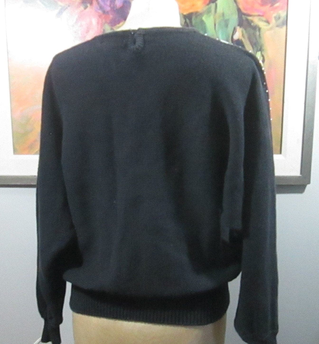 Vintage 1980's Jeweled Star Sweater - Thumbnail 3