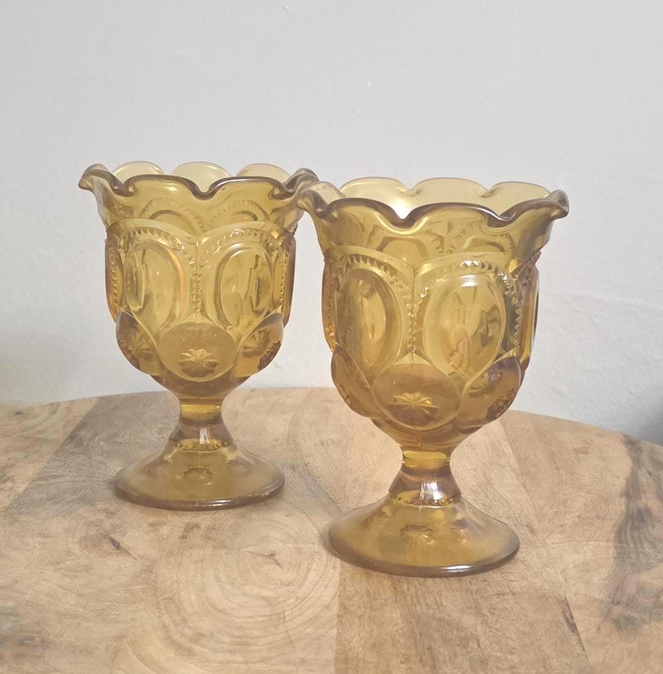 Vintage LE Smith Stars and Moon Drinking Glasses Goblets