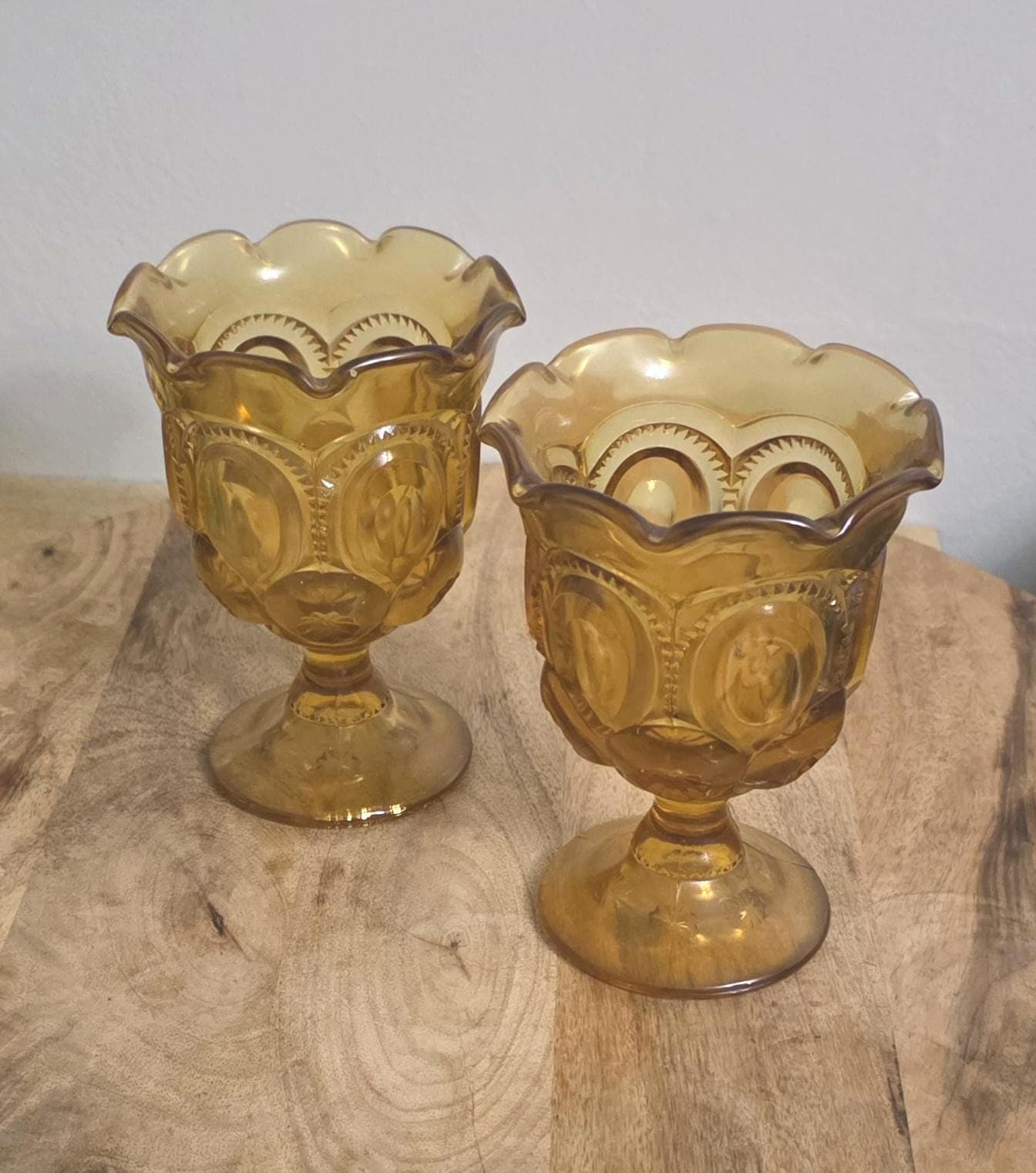 Vintage LE Smith Stars and Moon Drinking Glasses Goblets - Thumbnail 2