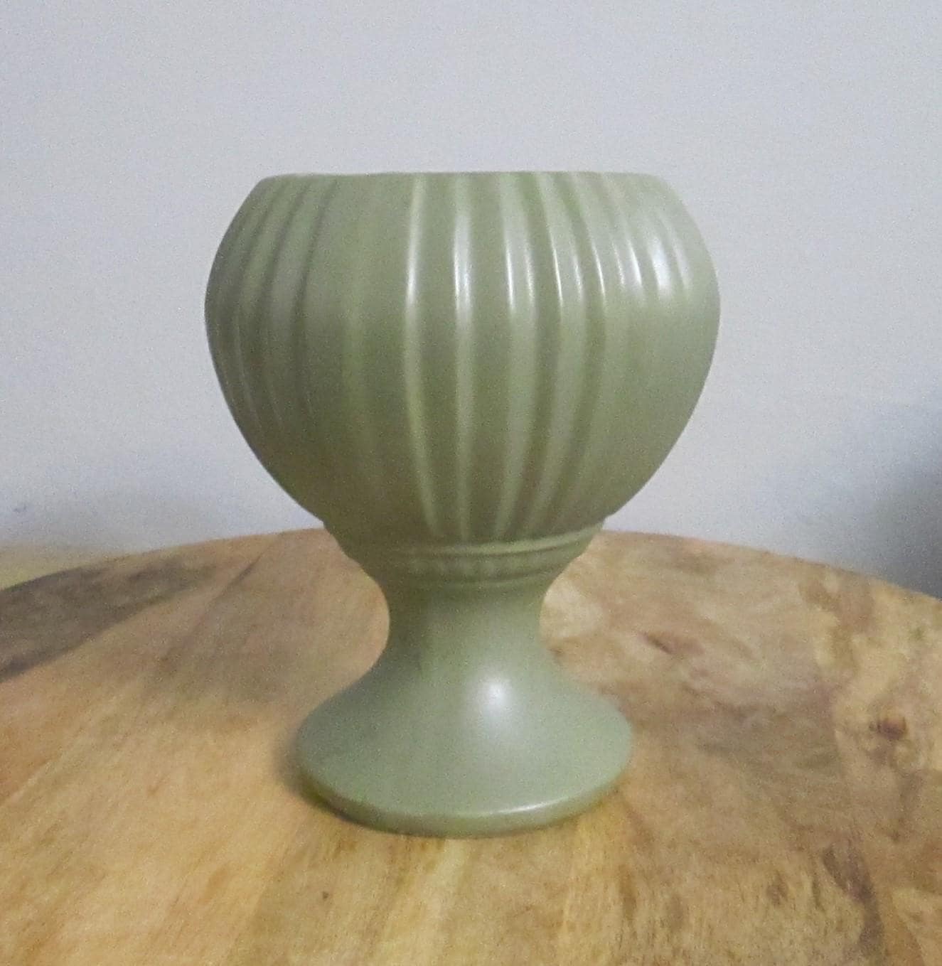 Vintage Floraline Pottery Green Matte Planter