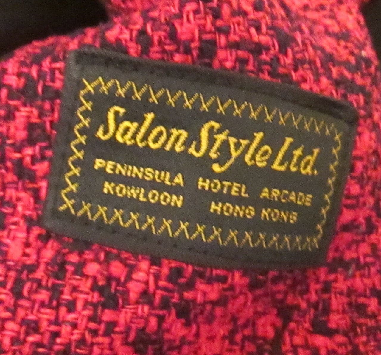 Vintage 1960's Red & Black Silk Wool Tweed Suit - Thumbnail 4