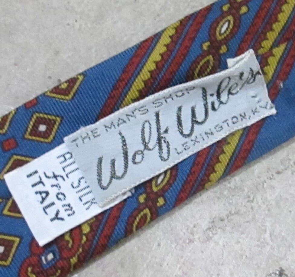 Vintage Wolf Wiles' Italian Silk Print Tie - Thumbnail 2