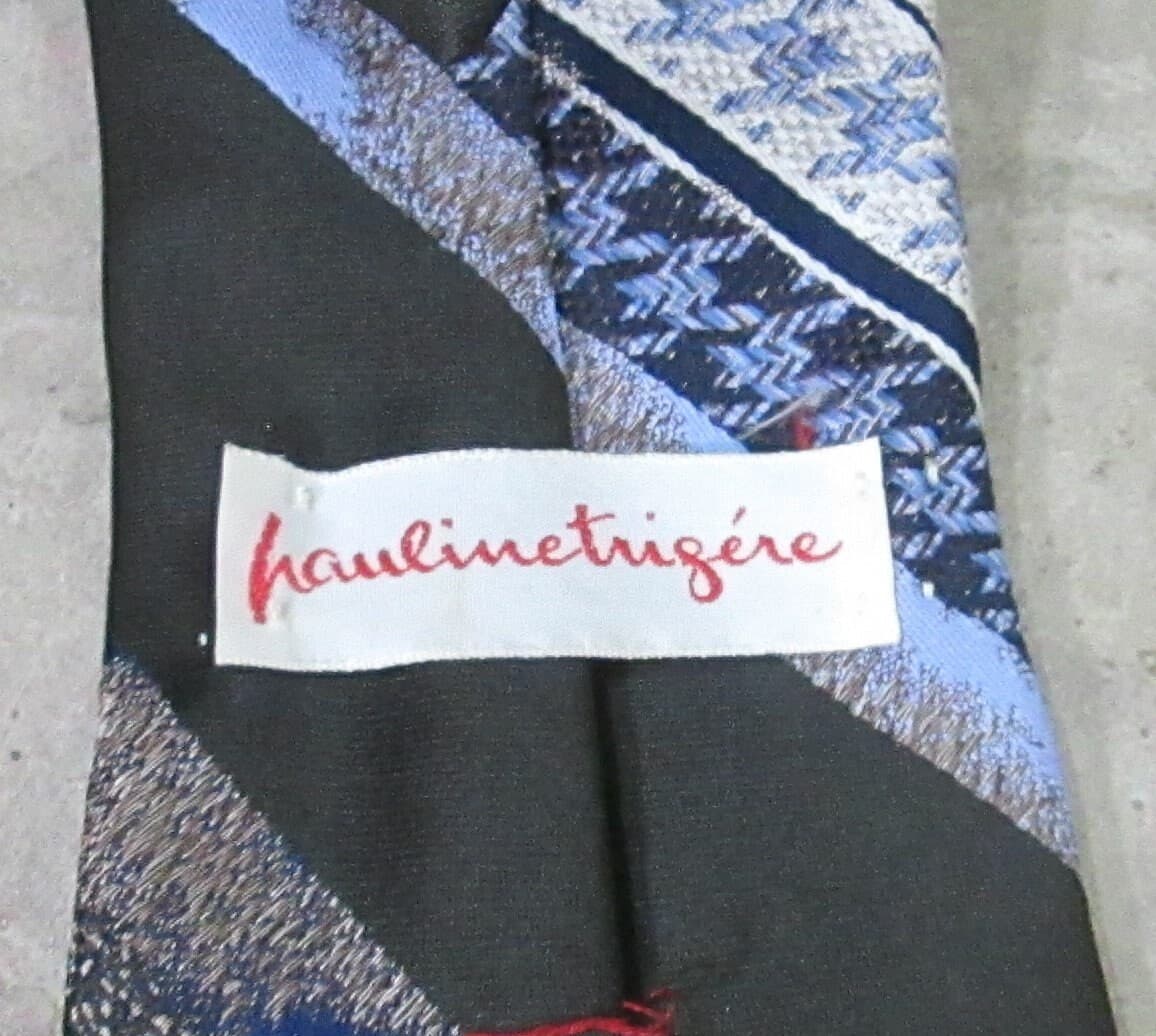 Vintage 1970's Pauline Trigere Polyester Print Tie - Thumbnail 3