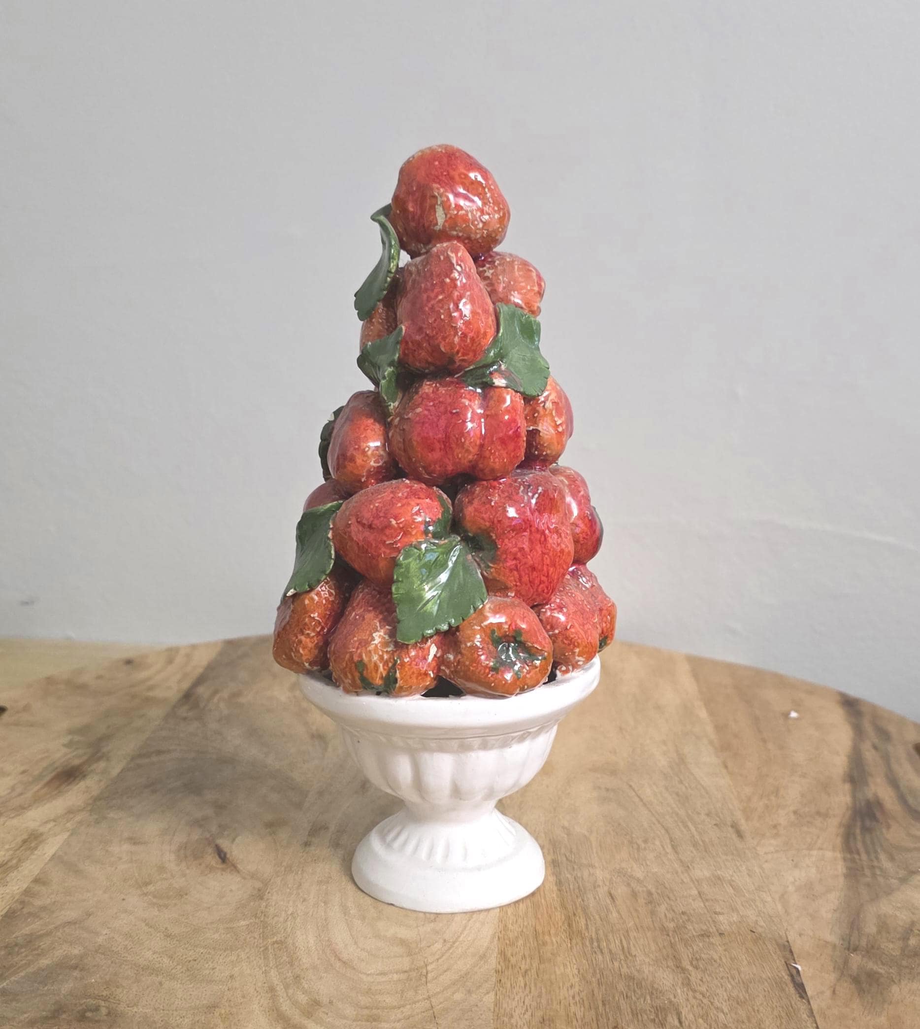 Vintage Italian Pottery Strawberry Table Centerpiece