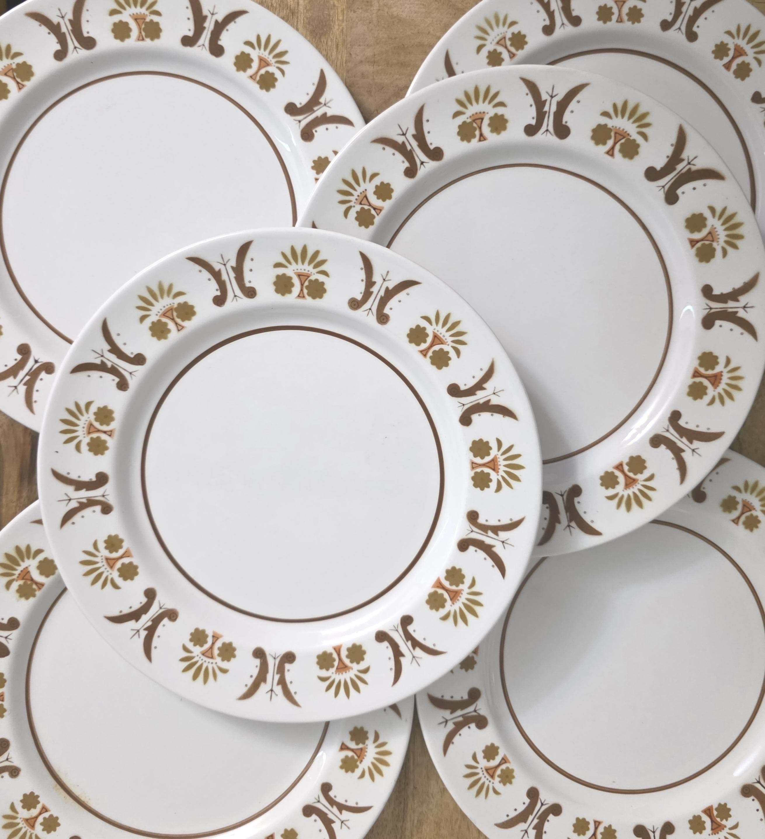Vintage Mikasa Mid Century Modern Mediterrania Rick Rack Pattern Salad Plates