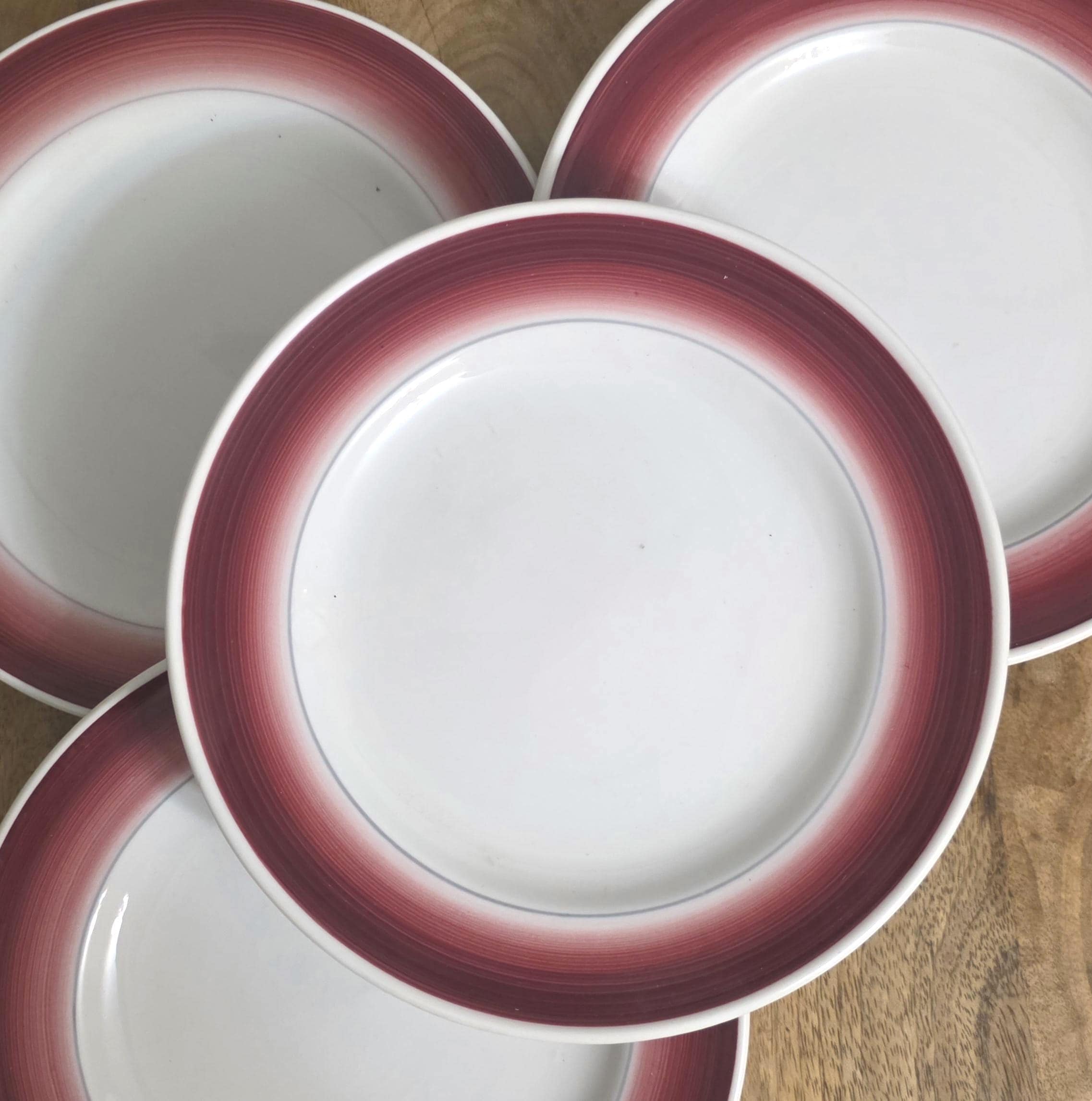 Vintage Mayer China Red Rim Restaurant Plates