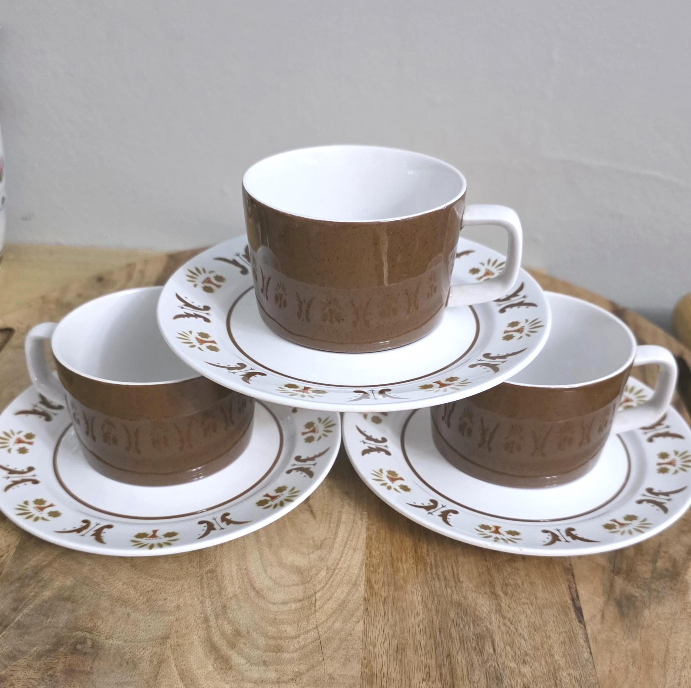 Vintage Mikasa Rick Rack Cups and Saucers