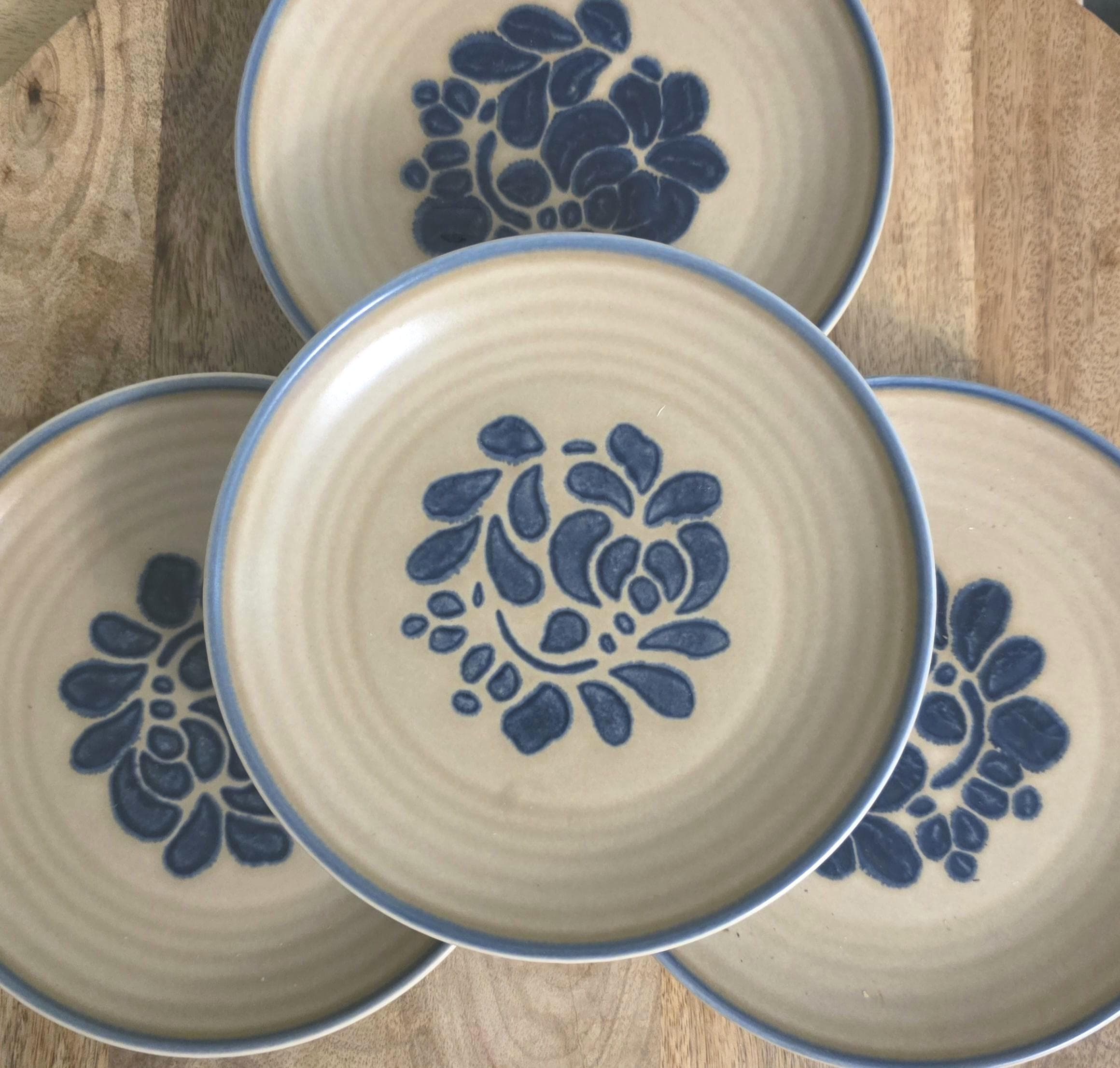 Vintage Pfaltzgraff Folk Art Pattern Salad Plates