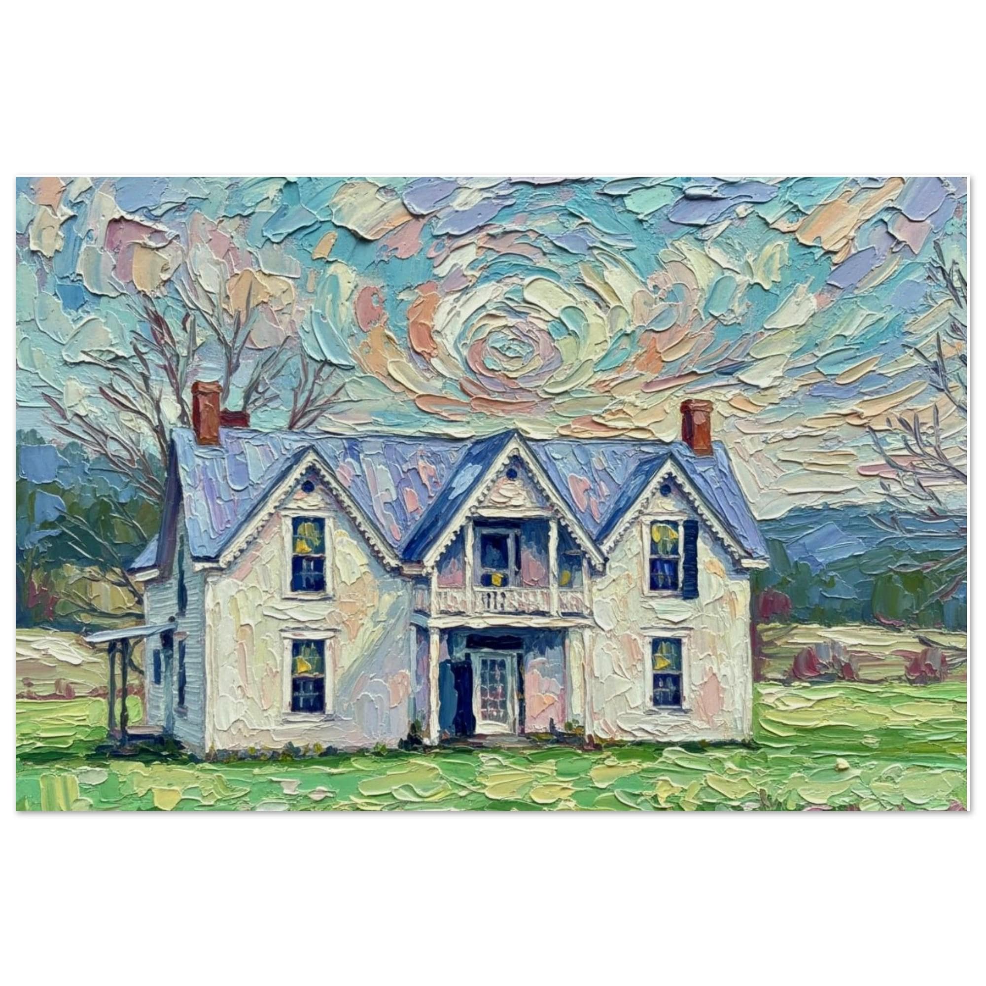 Abandoned Ghost House Fine Art Print, Eerie Haunted Home Wall Decor, Gothic Architecture Poster - Thumbnail 2