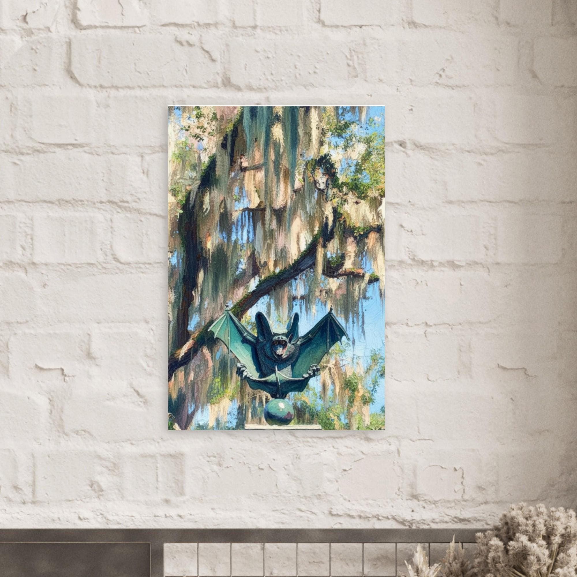 Gothic Bat Sculpture Fine Art Print - Dark Academia Wall Decor, Witchy Aesthetic Poster, Moody Victorian Gothic Home Art