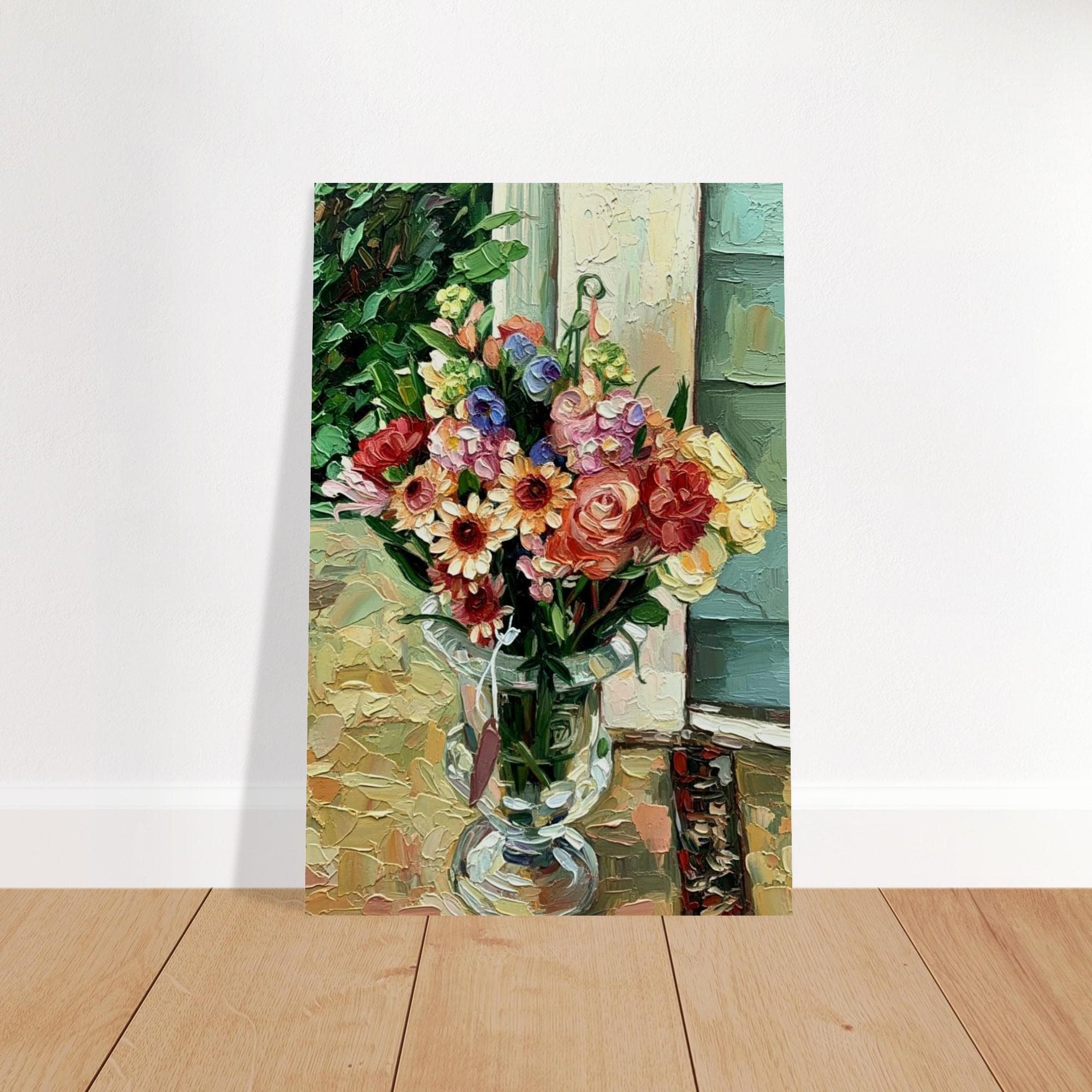 Country Floral Bouquet Fine Art Print, Botanical Wall Art, Rustic Flower Illustration, Farmhouse Home Decor, Giclee Floral Poster Gift