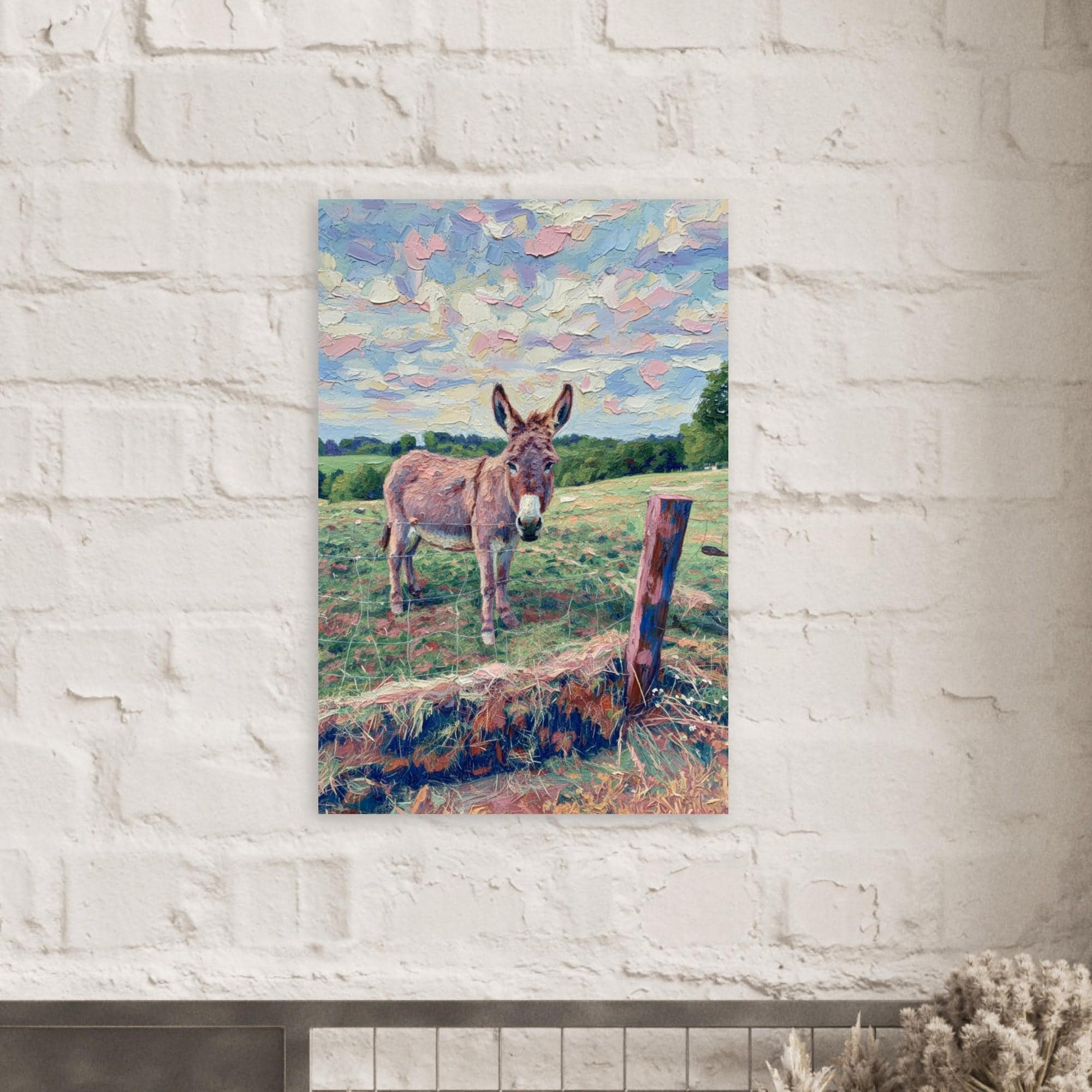 Farmyard Donkey Fine Art Print, Rustic Farm Animal Wall Decor, Countryside Farmhouse Art