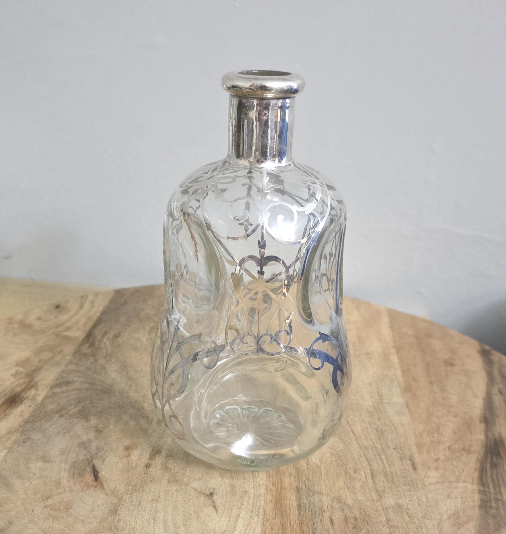 Vintage Sterling Silver Overlay Scotch Decanter - Thumbnail 3