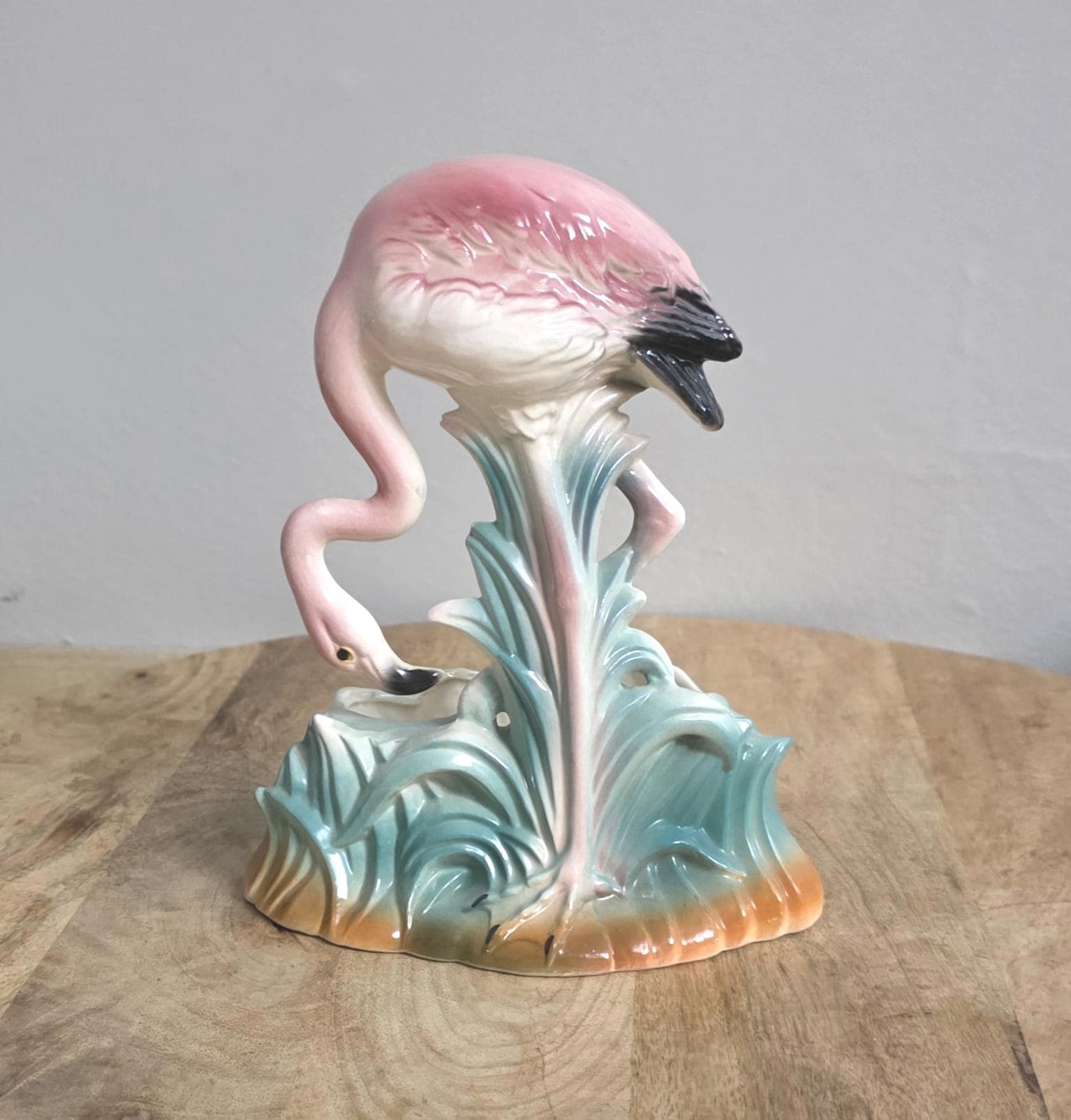 Vintage Pink Flamingo Planter