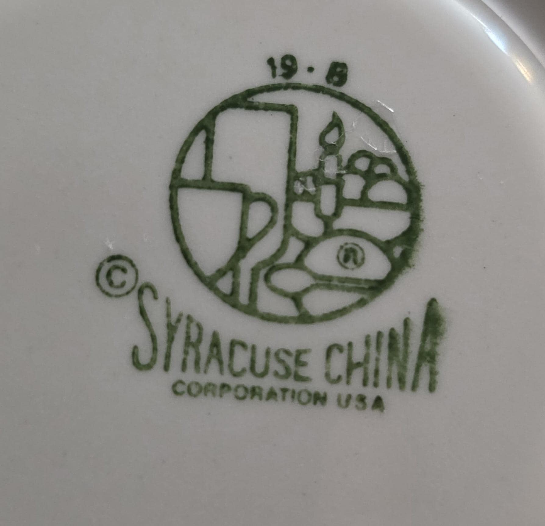 Vintage Green Band Restaurant Coffee Cup - Thumbnail 2